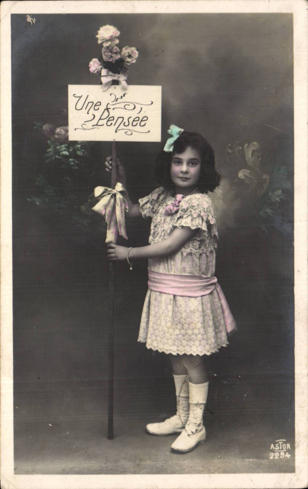 CPA Phantasie-Kind-Gedankenmadchen