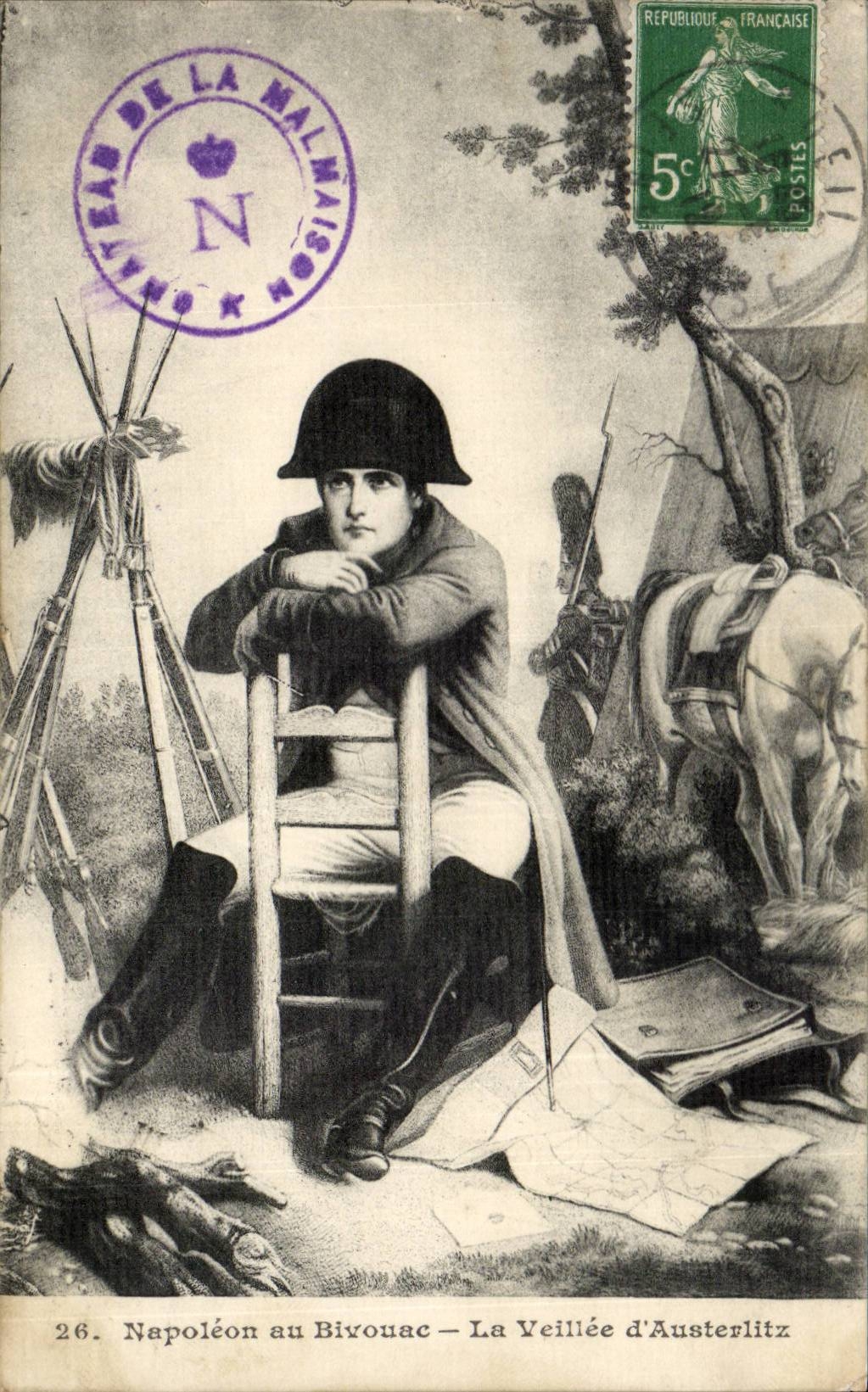 CPA Napoleon Fantasy with the bivouac the veillee of Austerlitz Militaria