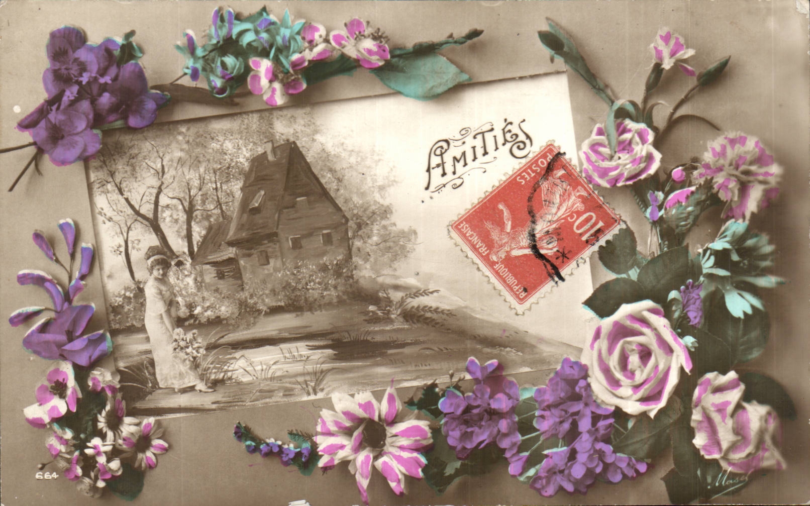 CPA Phantasie-Blumen