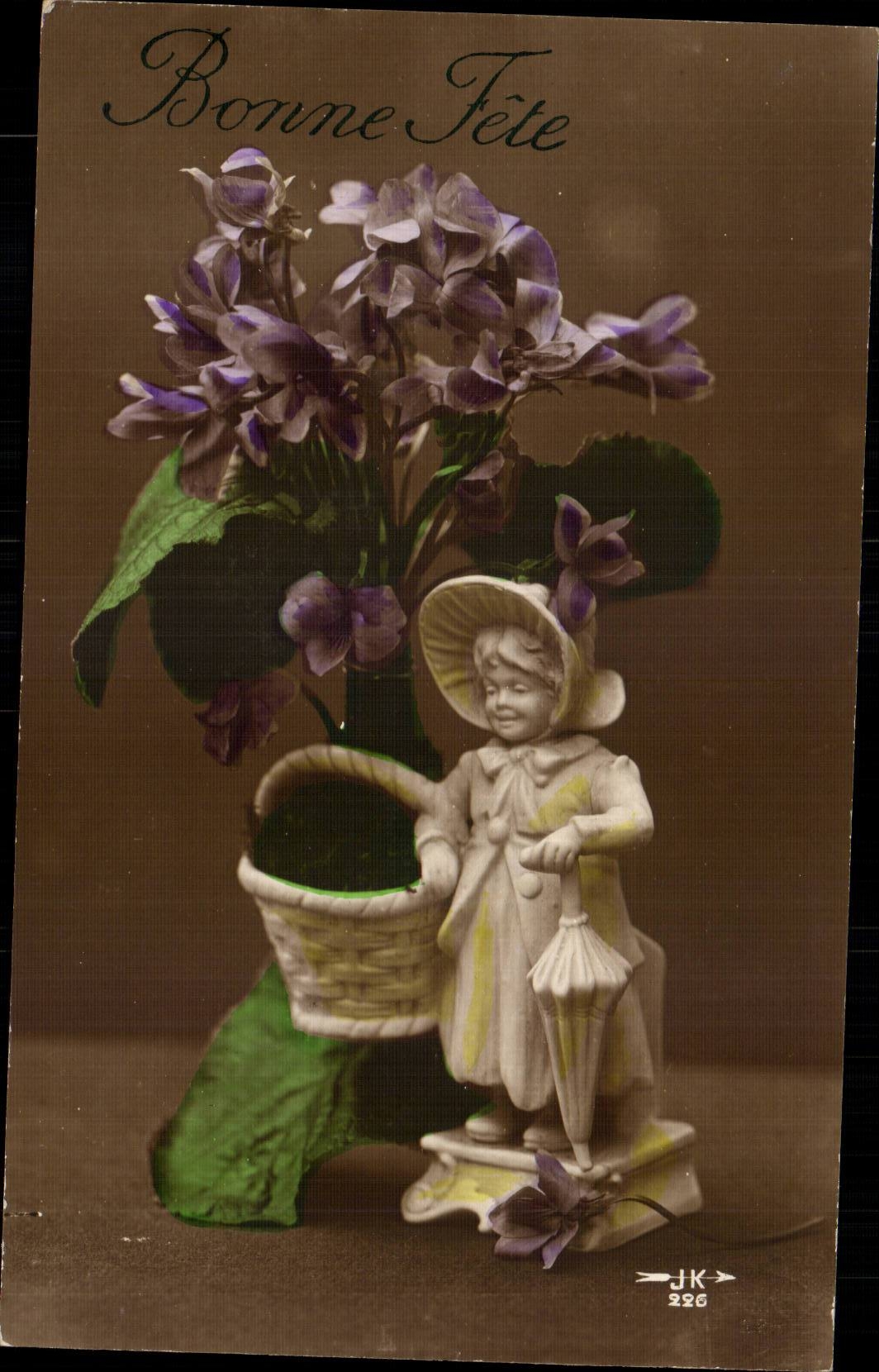 CPA Phantasie Santon Blumen