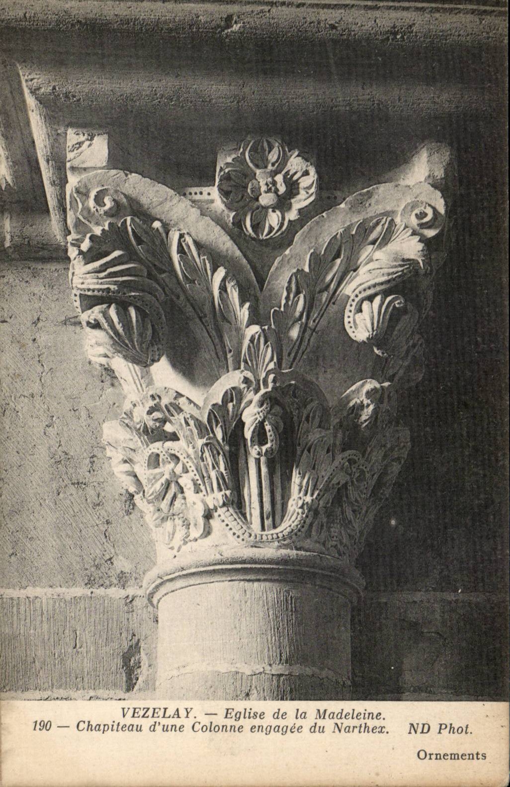 CPA Vezelay Church of the Madeleine Capital of an imbedded column of Narthex