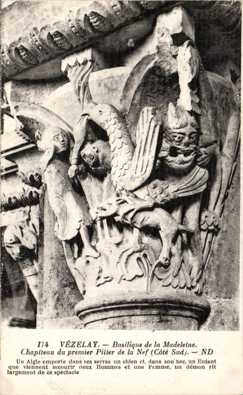 CPA Vezelay Basilica of the Madeleine Capital of the first pillar of the nave