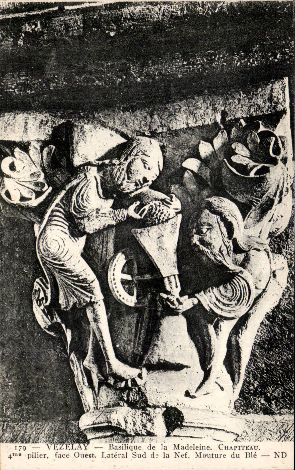 CPA Vezelay Basilica of the Madeleine Capital Grinding of corn