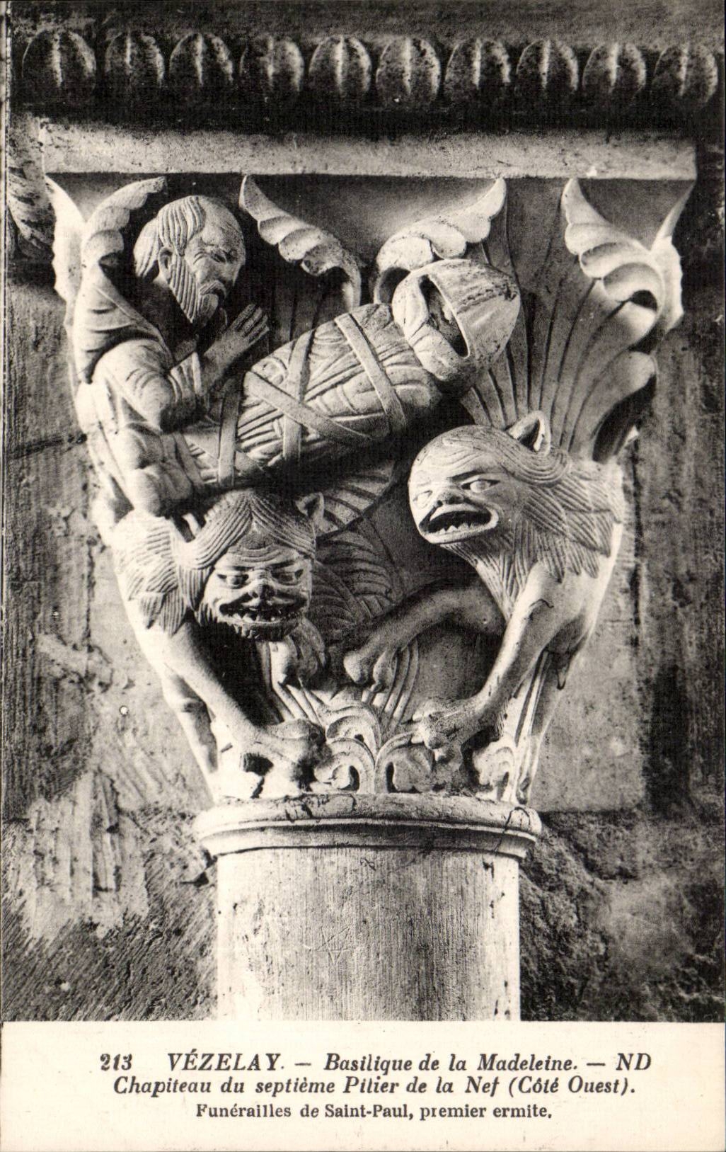 CPA Vezelay Basilica of the Madeleine Capital Funeral of Saint Paul first hermit