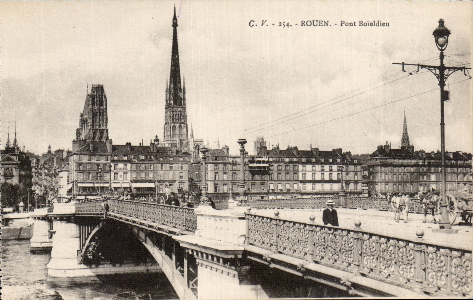 CPA Rouen Boieldieu Bridge