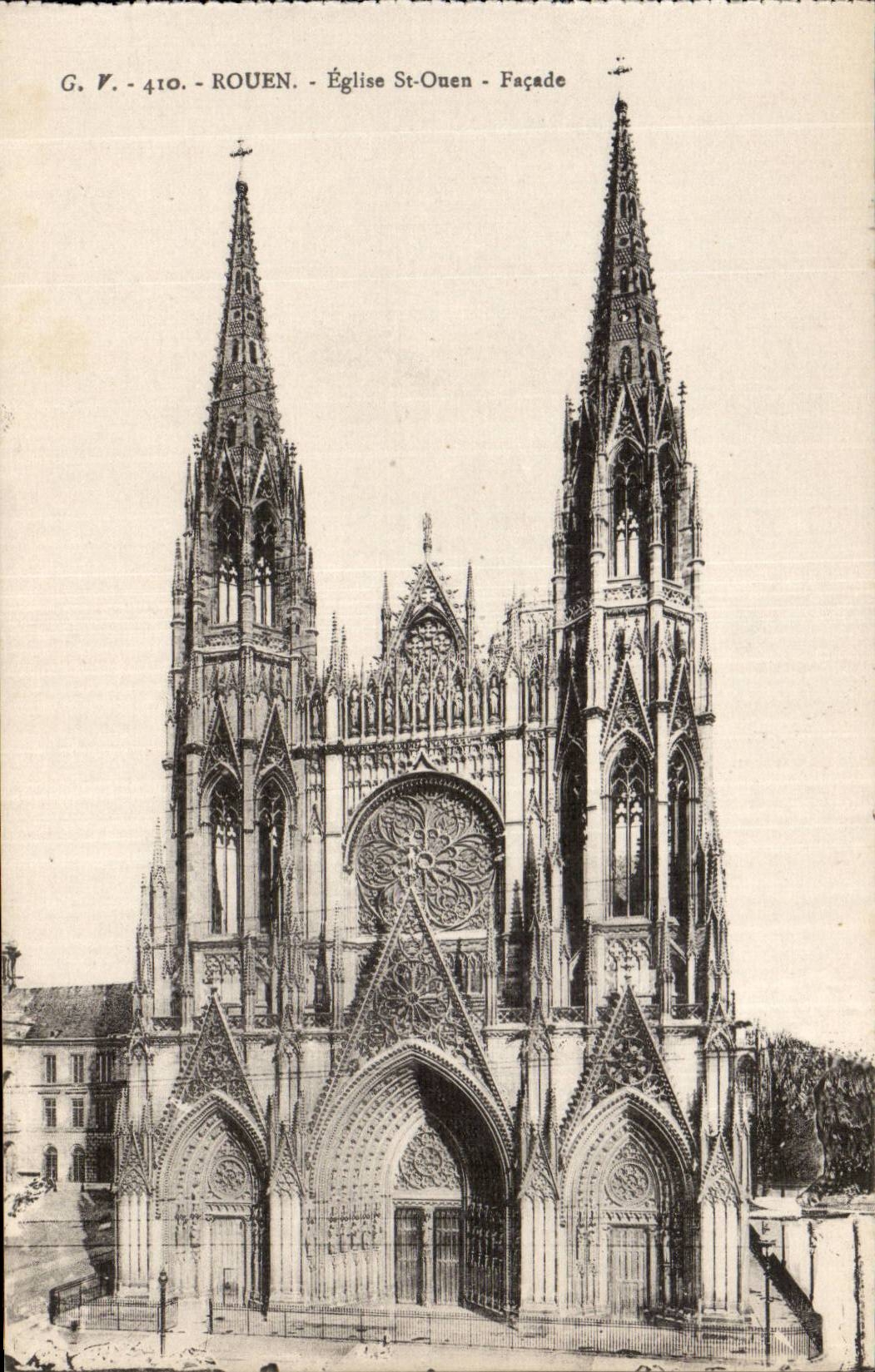 CPA Rouen Church St ouen Frontage