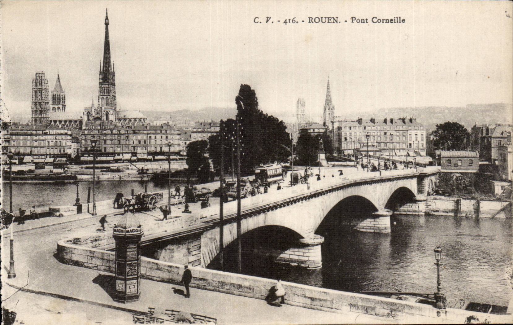 CPA Rouen Bridge Crow