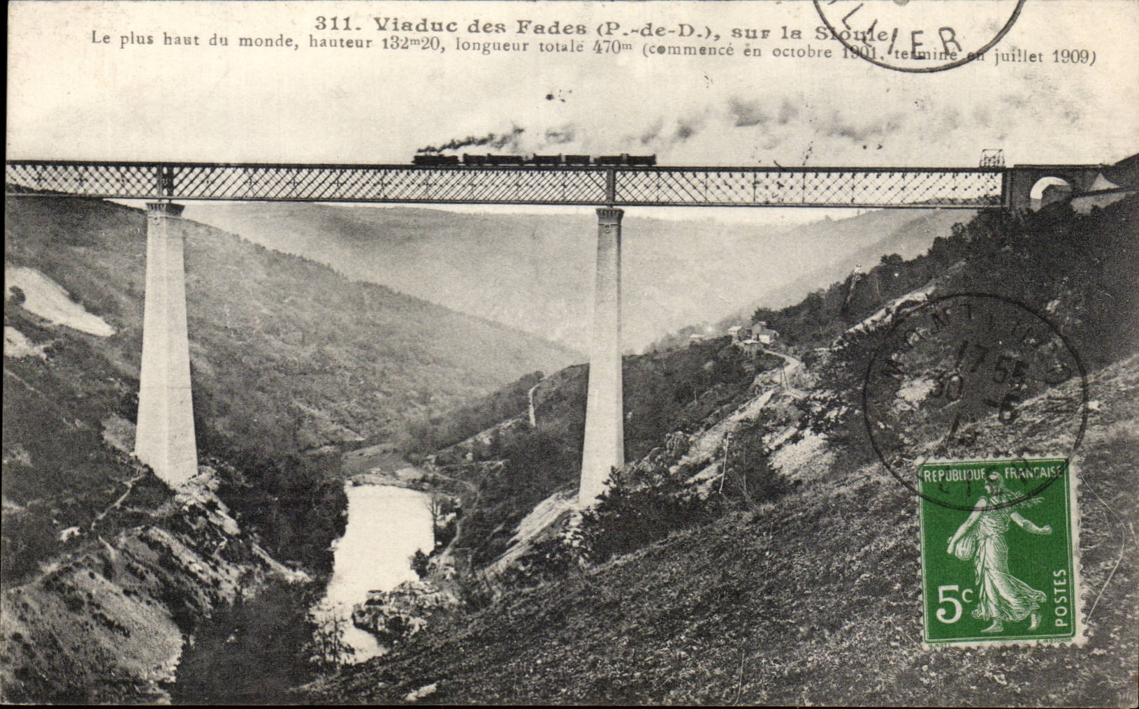 CPA Viaduct of Insipid on Sioule Train