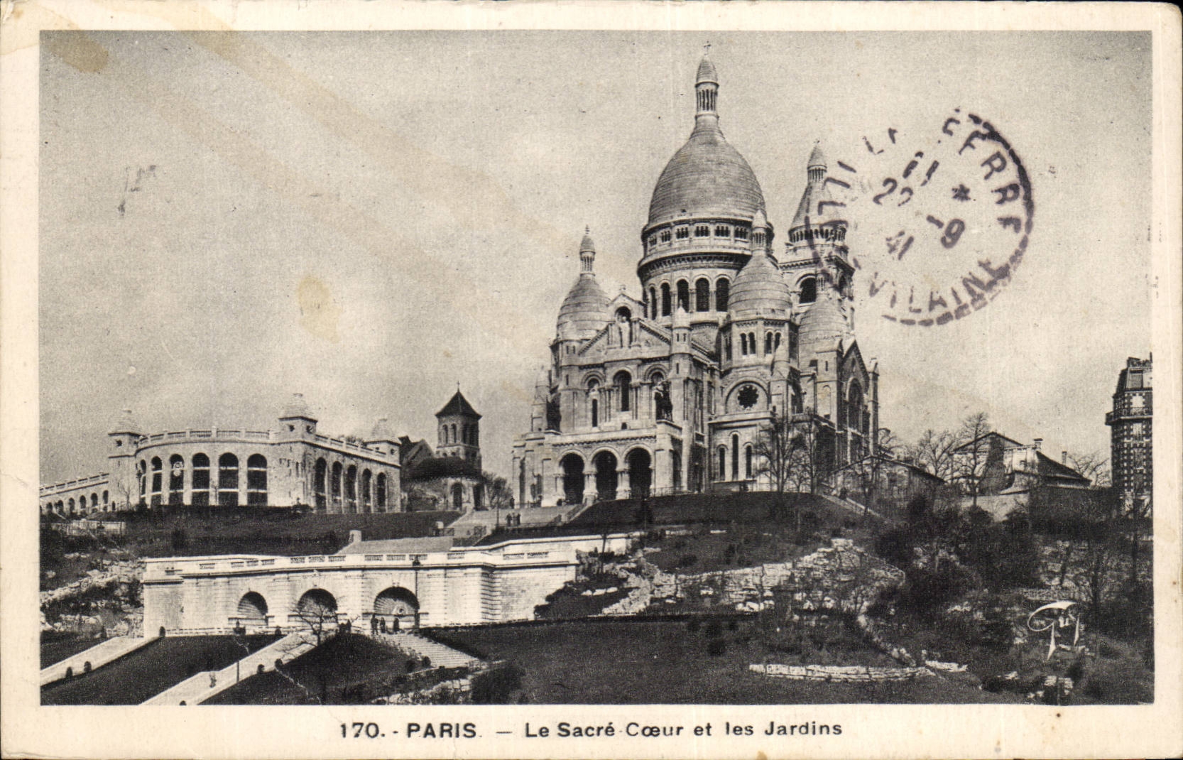 CPA Paris Le SAcre Coeur et les jardins Montmartre