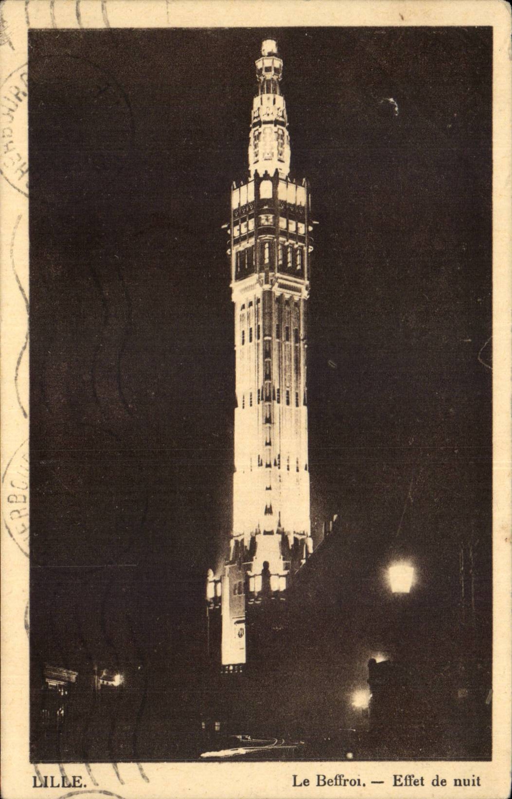 CPA Lille the belfry Night effect