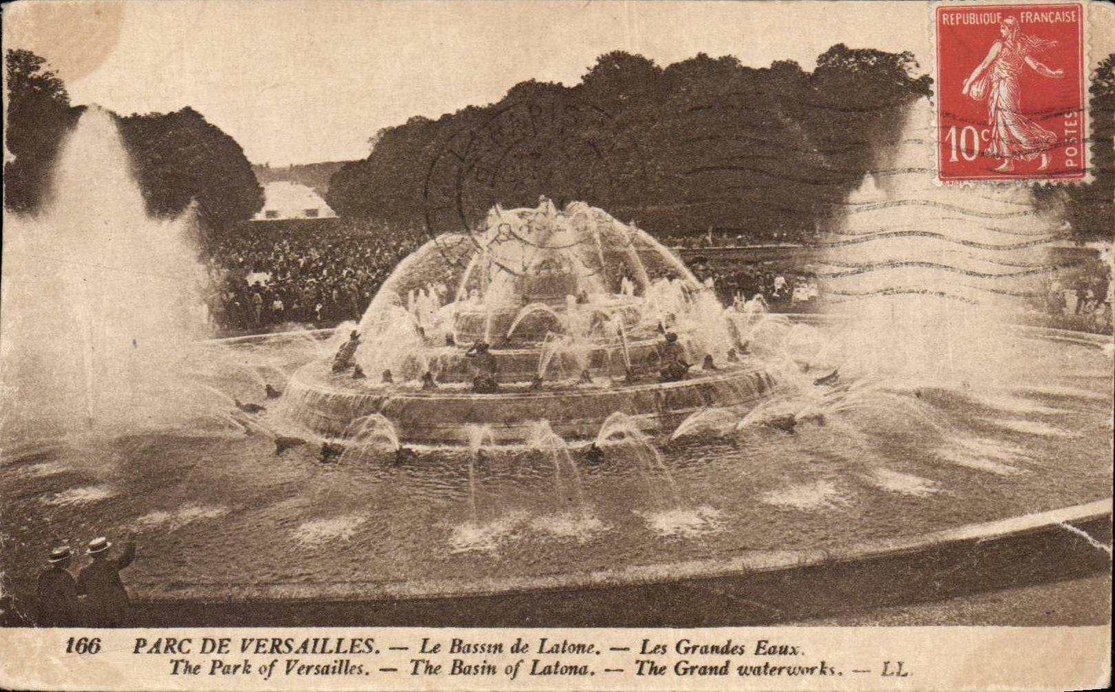 CPA Park of Versailles the basin of latone large water