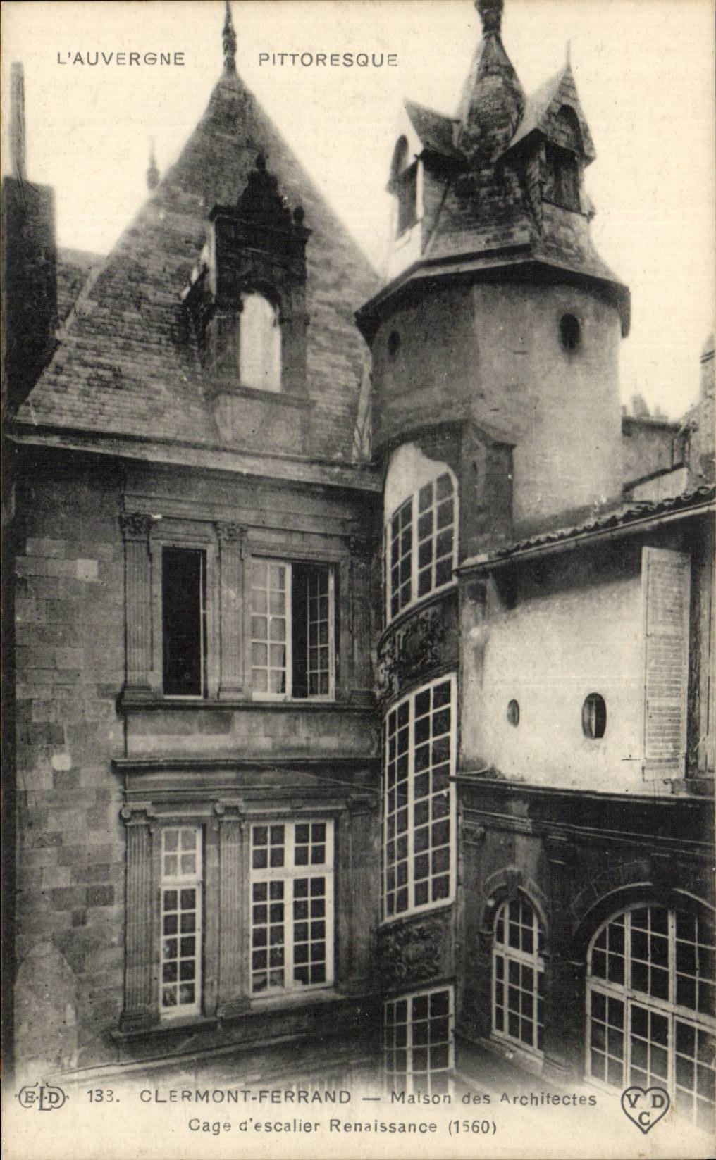 CPA Clermont Ferrand House of the architects Stair-well Renaissance