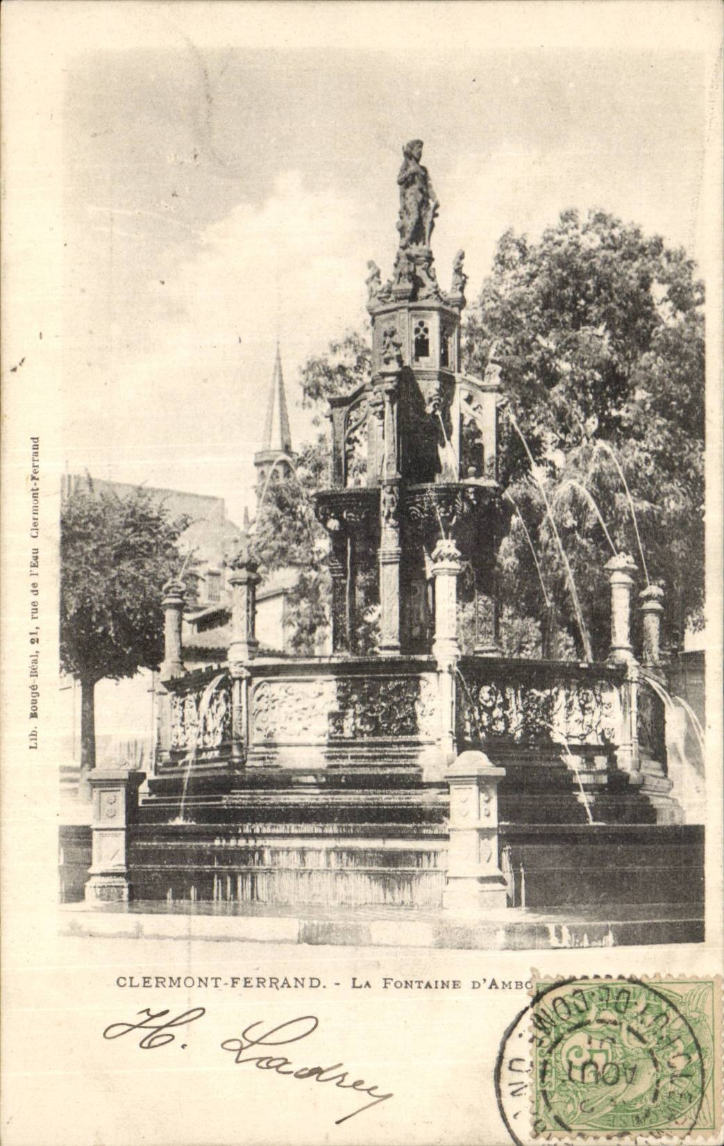 CPA Clermont Ferrand the fountain D' Amboise