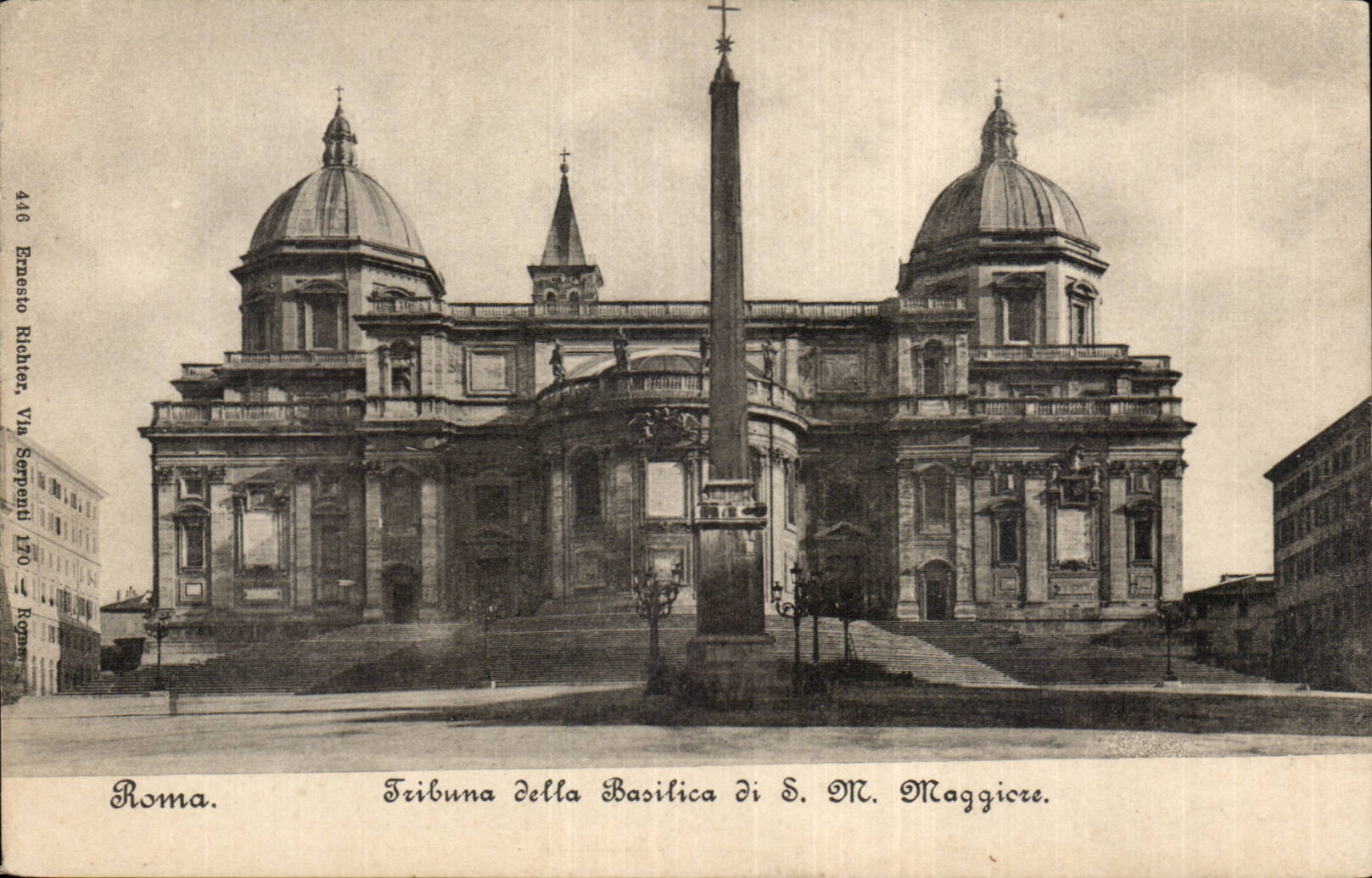 CPA Italy Italia Roma Tribuna beyond basilica di S Mr Maggiore