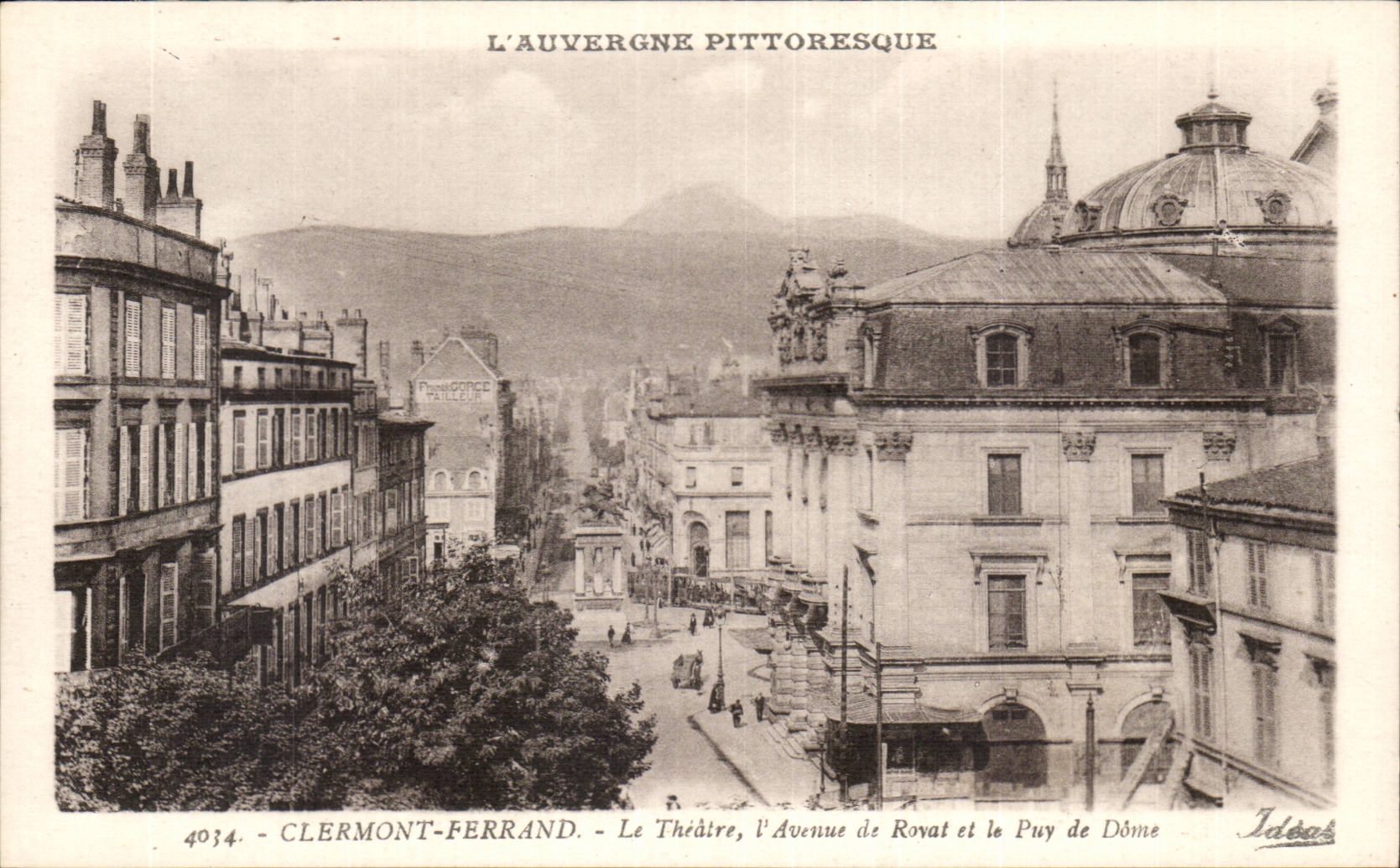 CPA Clermont Ferrand the Theater the avenue of Royat and Puy de Dome