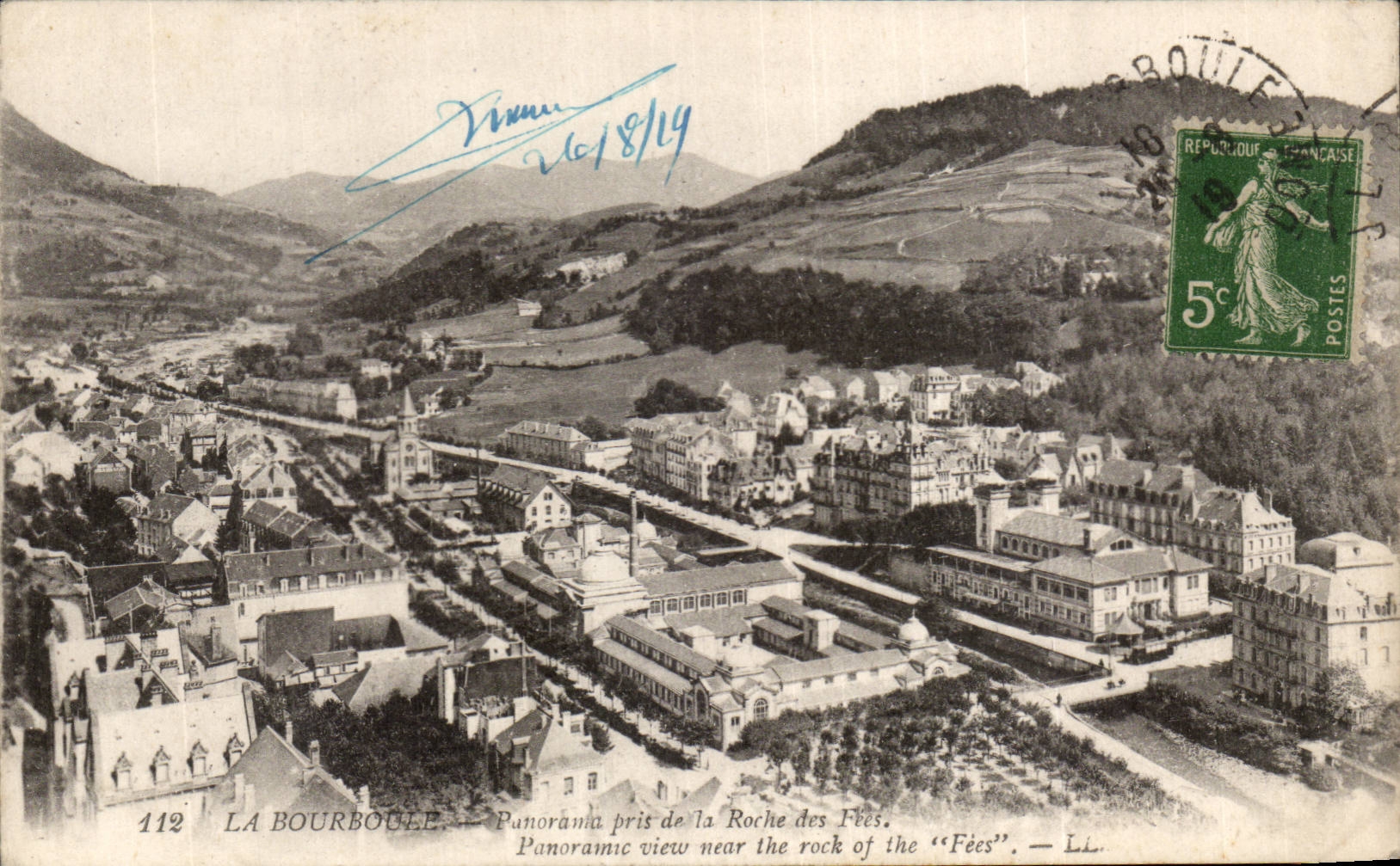 CPA Bourboule Panorama genommen vom Felsen der Feen