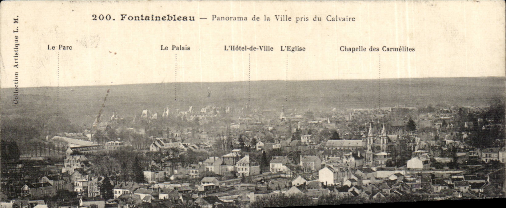 Fontainebleau - Panorama of the City taken of the Martyrdom - CPA