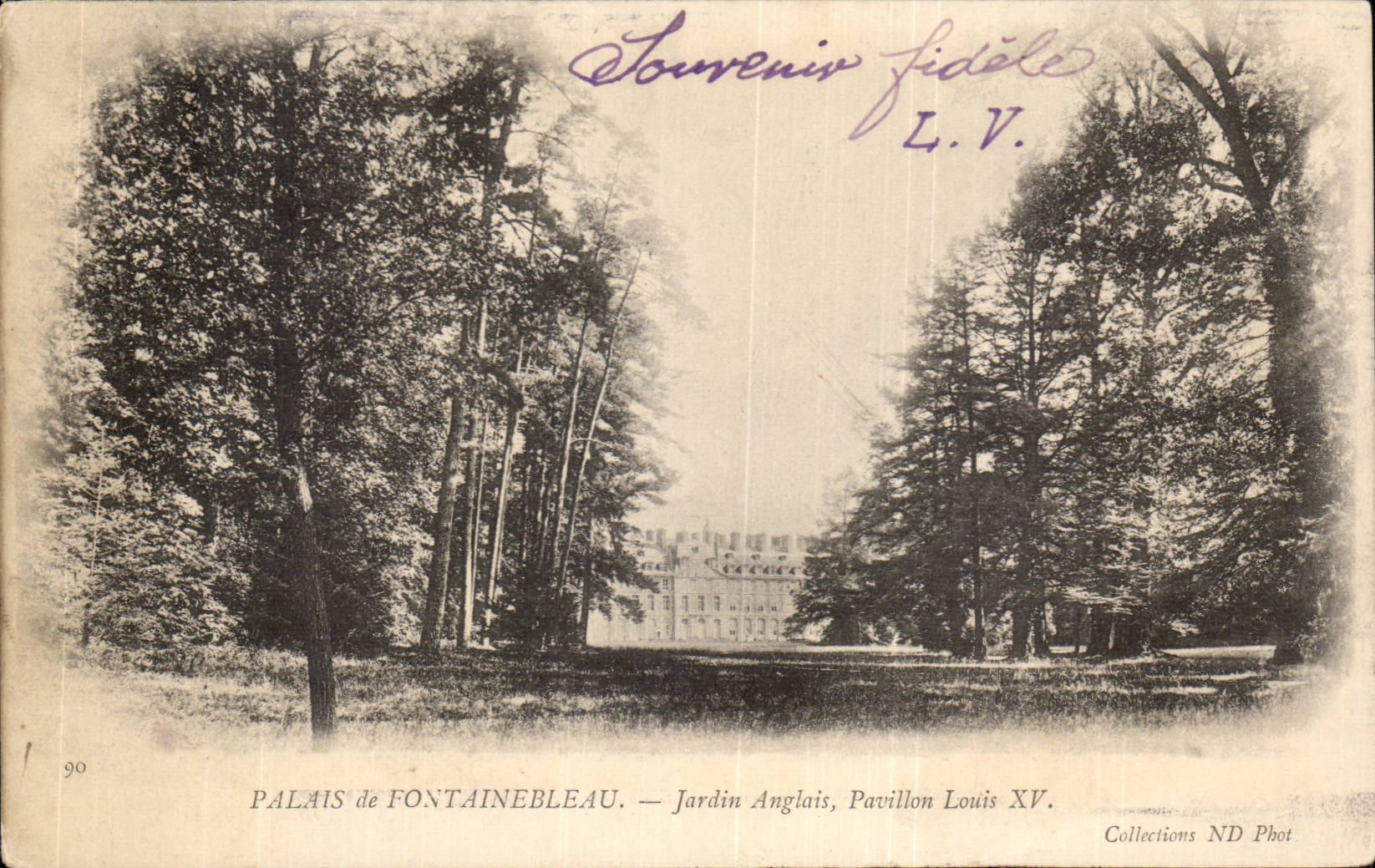 Palate of Fontainebleau - English Garden - House Louis XV - CPA