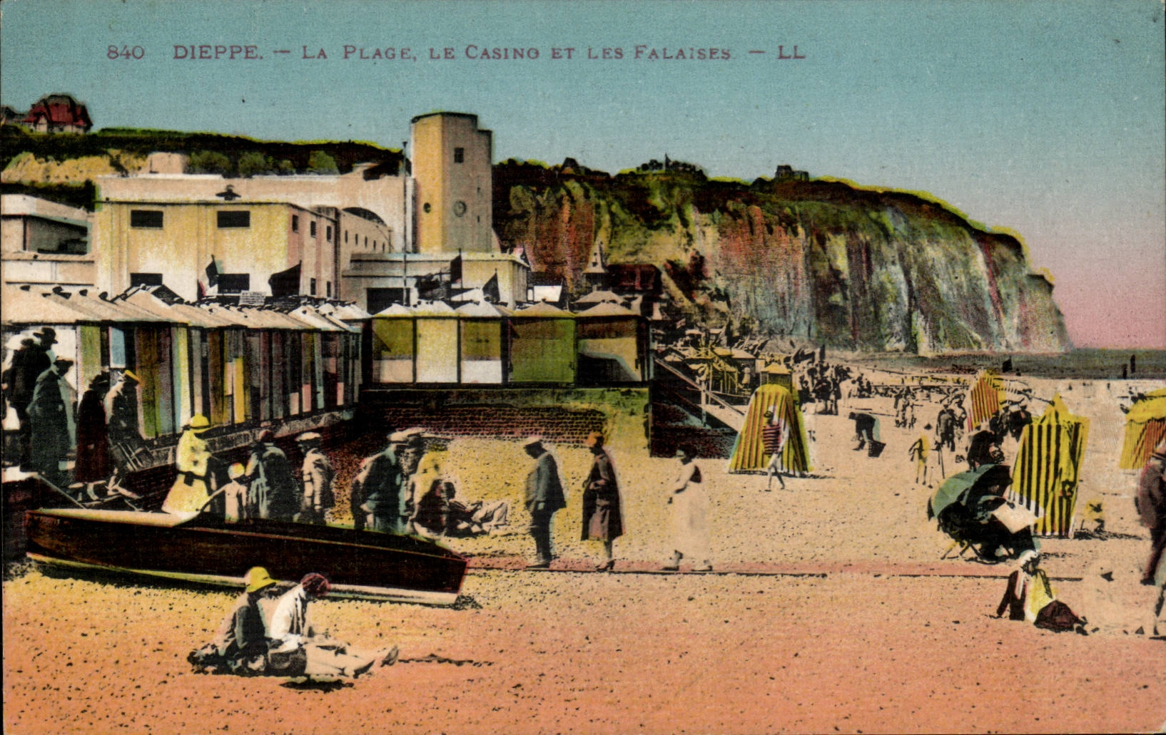 CPA Dieppe the beach the casino and cliffs
