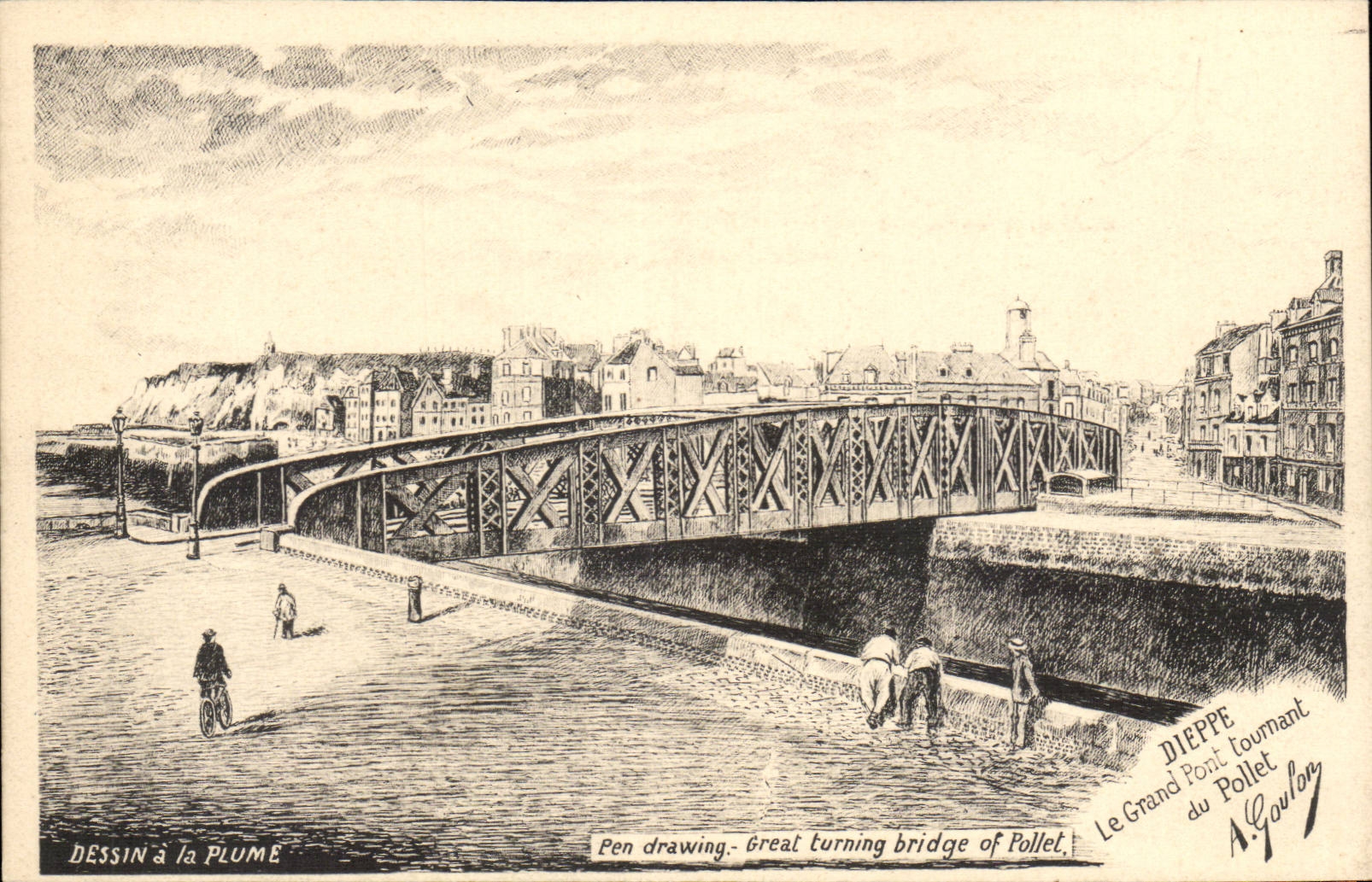 CPA Dieppe the large revolving bridge of Pollet