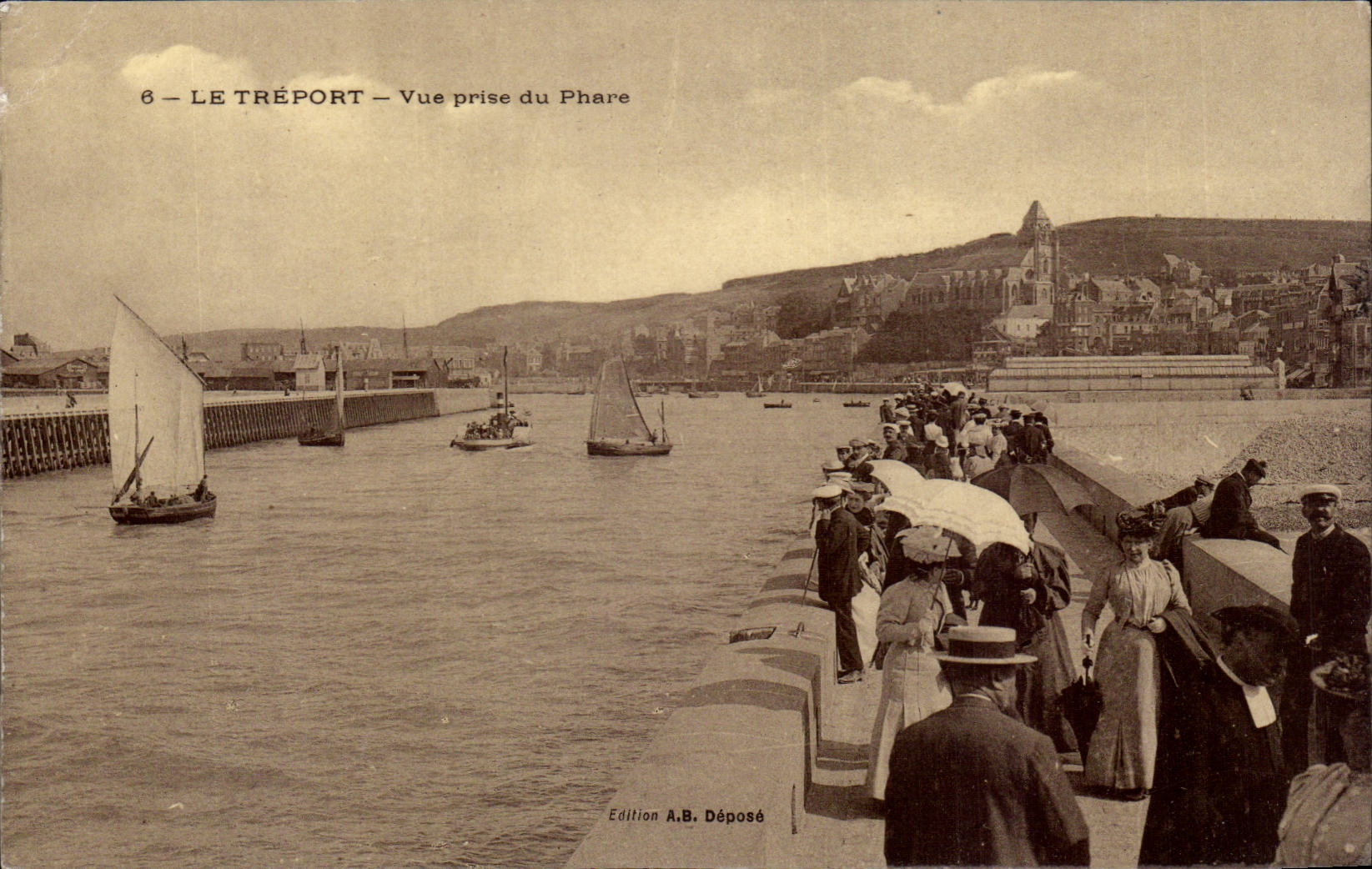 CPA Treport gesehen vom Ligthhouse Scheinwerfer