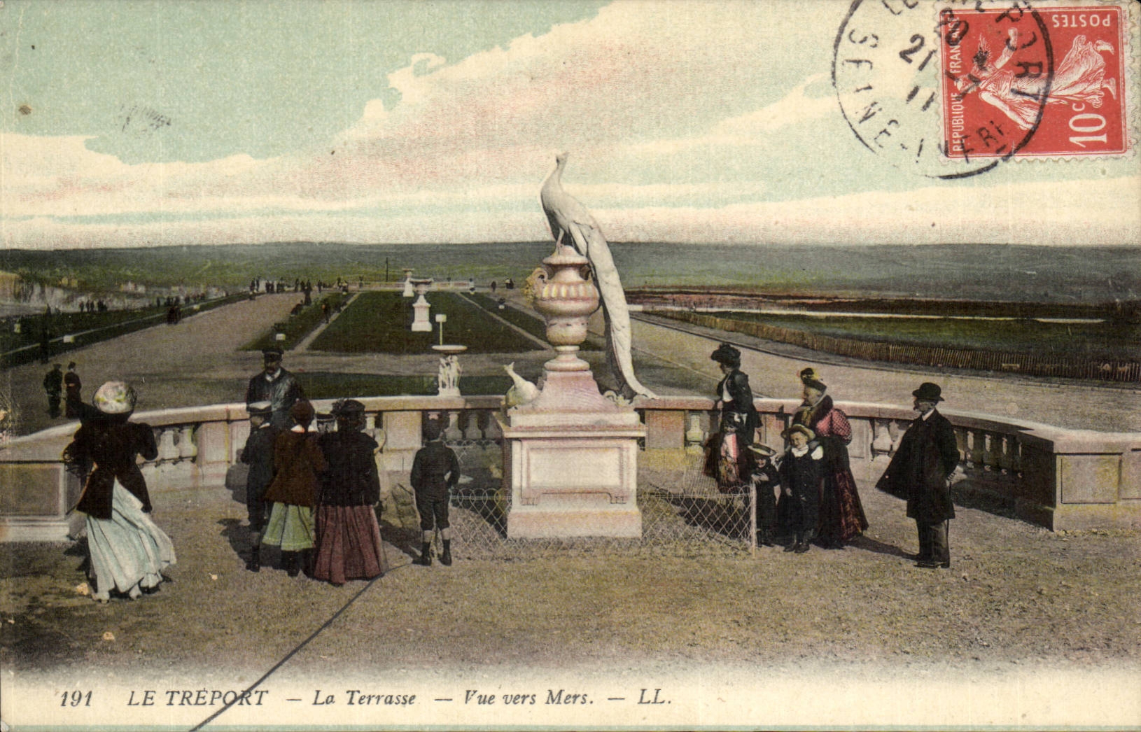 CPA Treport die Terrasse gesehen in Richtung zu den Meeren