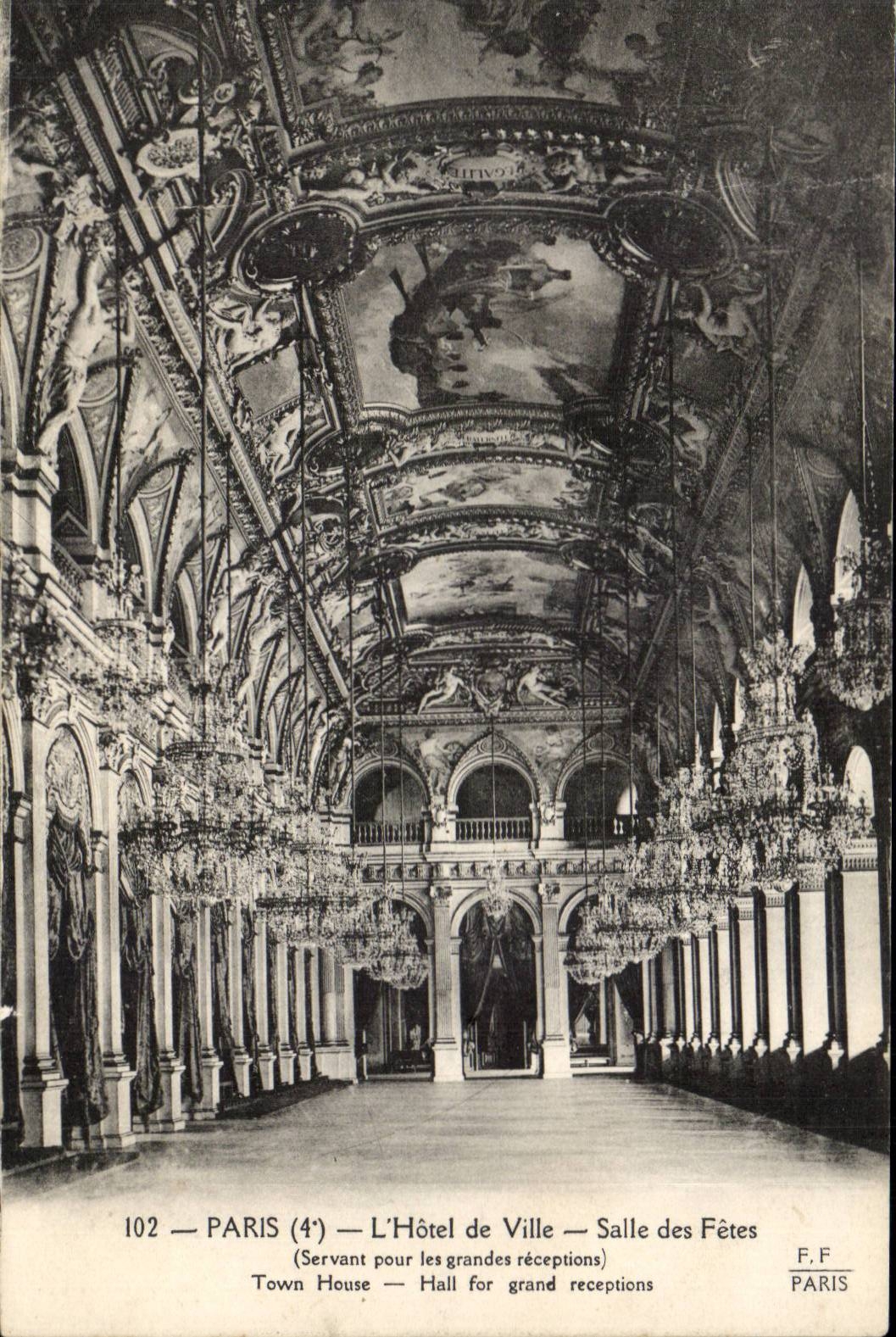 CPA Paris Hotel de ville Salle des fetes