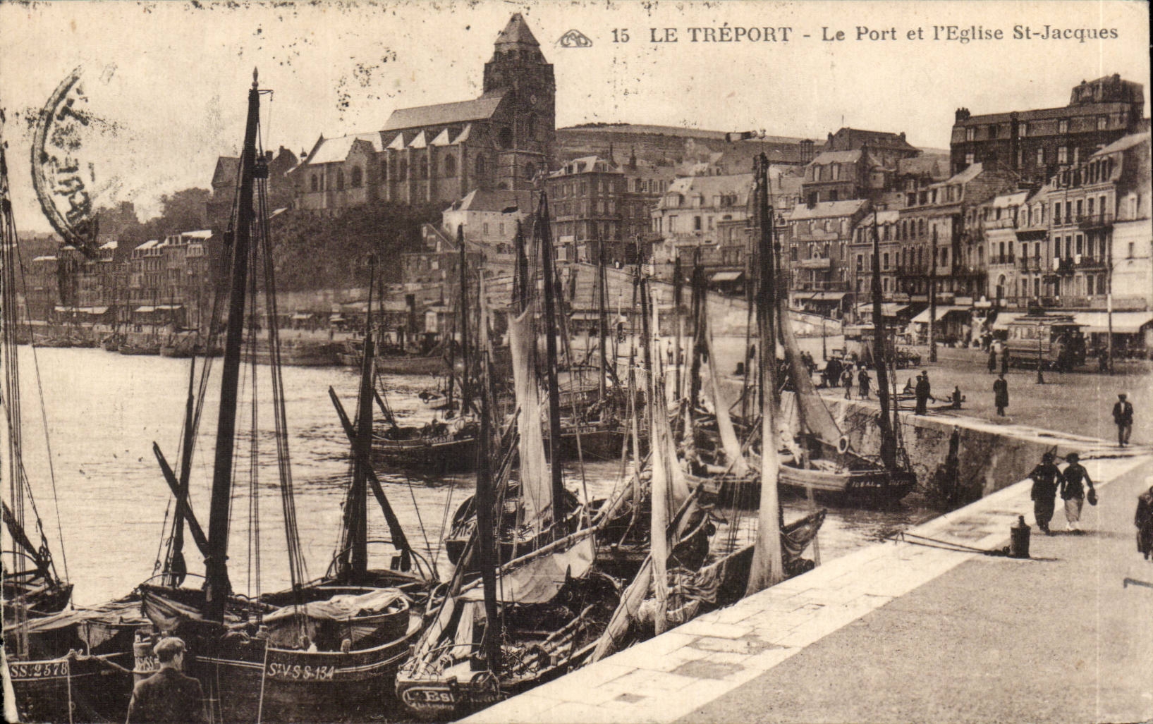 CPA Treport der Hafen und die Kirche St Jacques