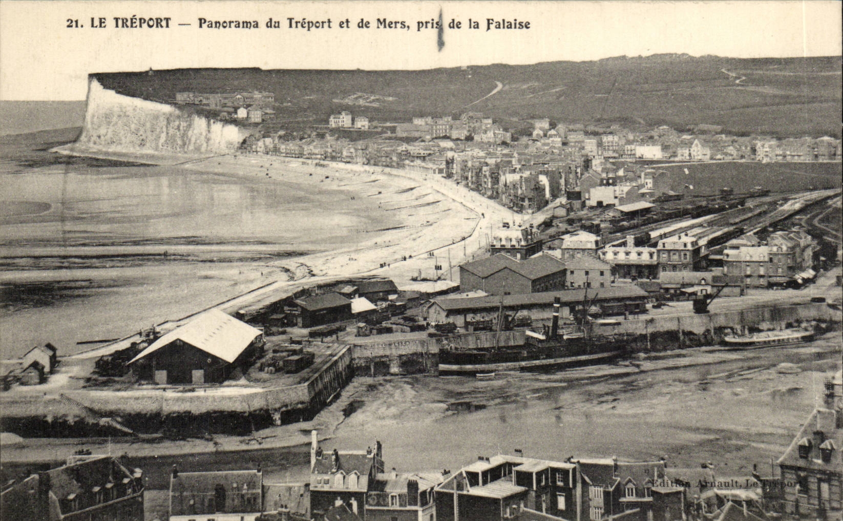 CPA Treport Panorama von TReport und Meere genommen von der Klippe