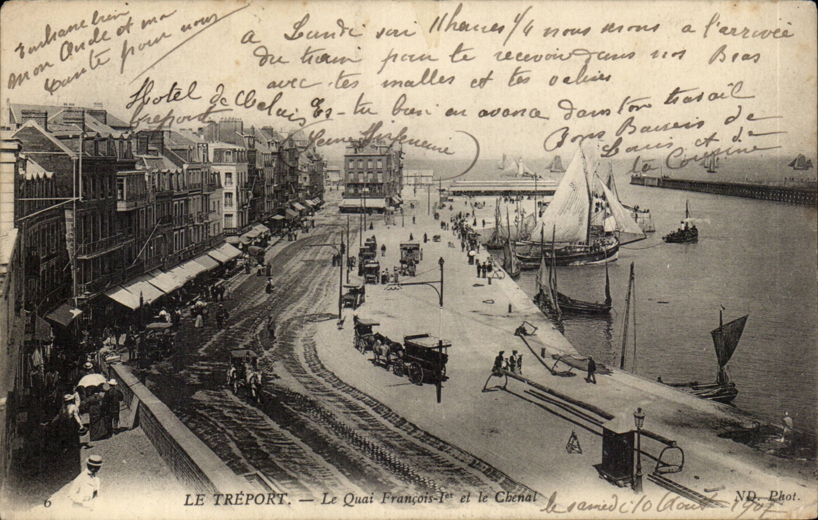 CPA Treport das François Kai 1 und der Kanal