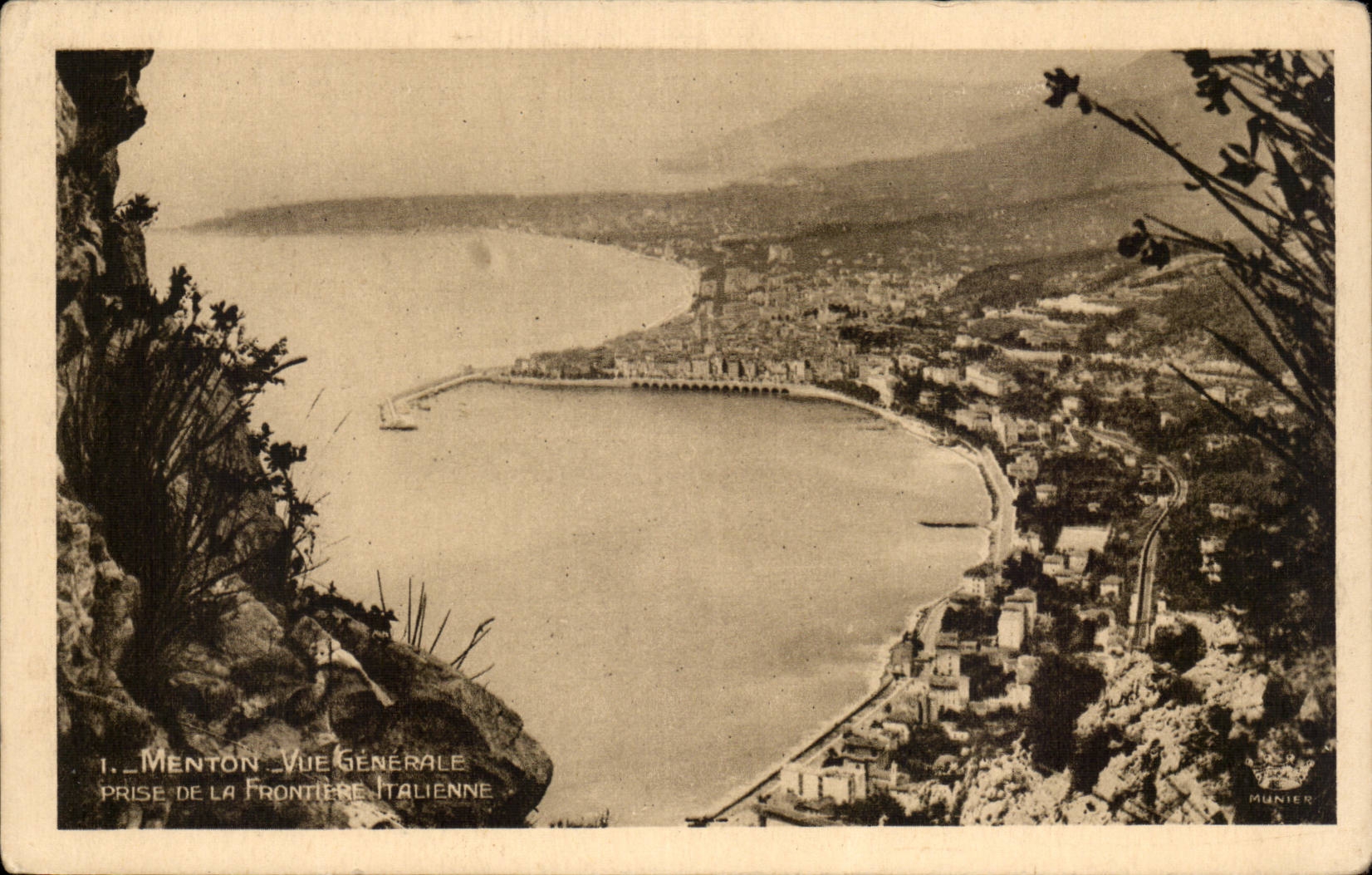 CPA Menton View taken Italian border