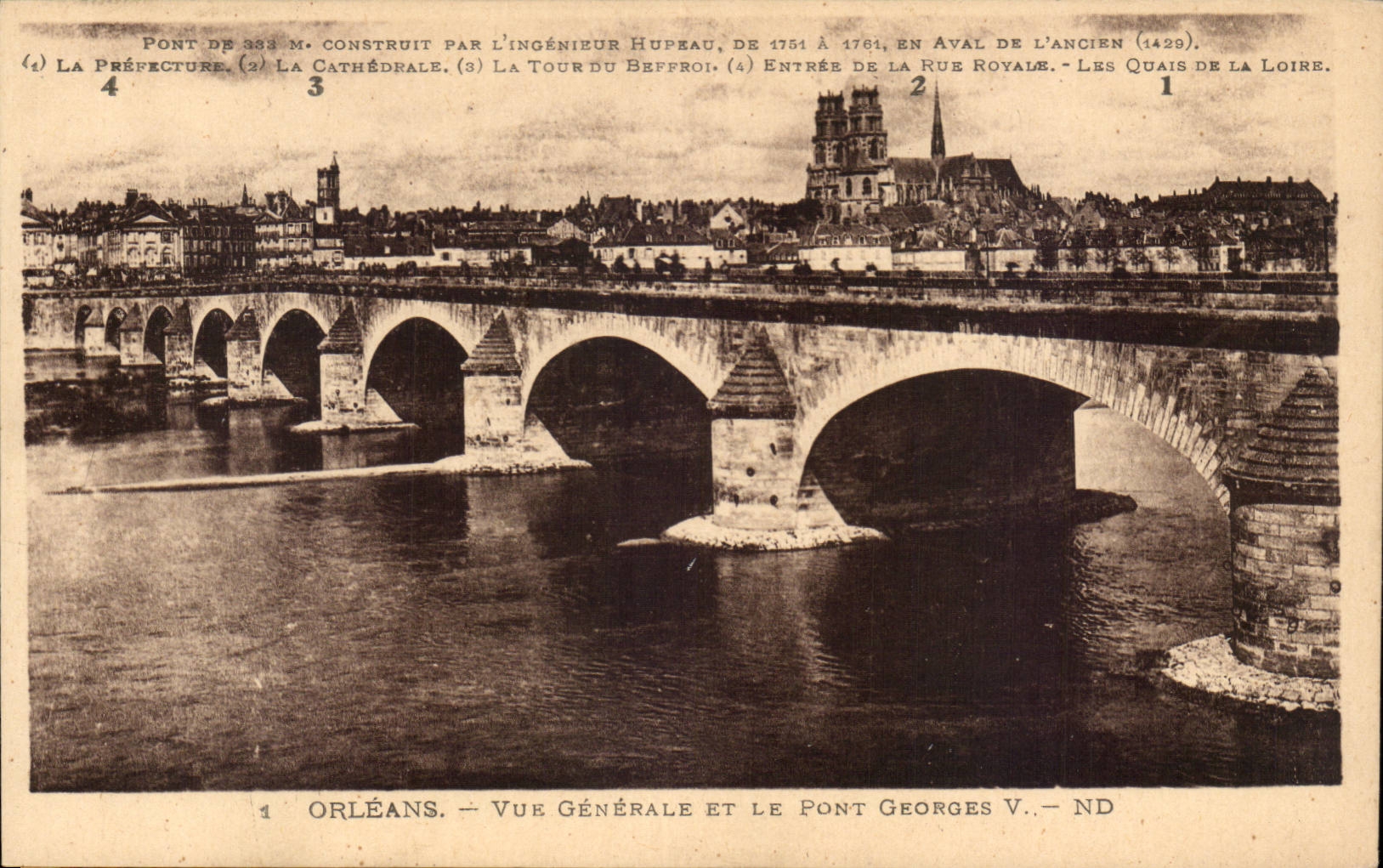 CPA Orleans View and the bridge Georges V