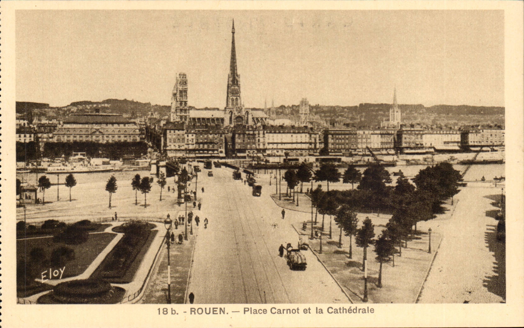 CPA Rouen Places Carnot and the cathedral