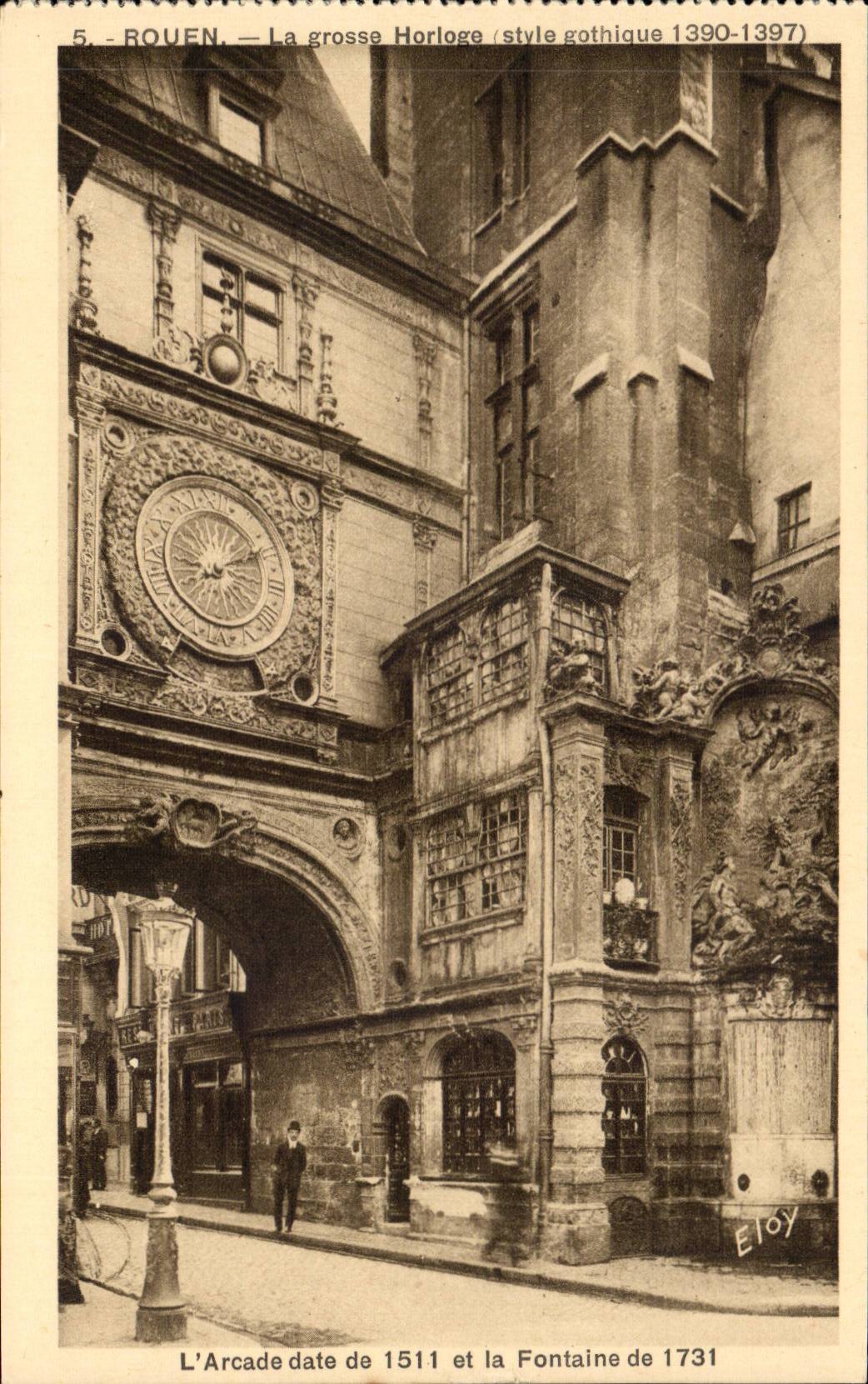 CPA Rouen the arcade goes back to 1511 and the fountain of 1731