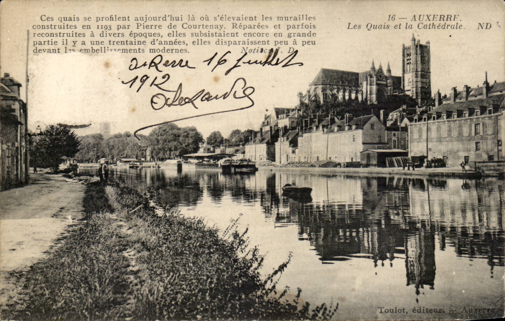 CPA Auxerre Kais der Kathedrale