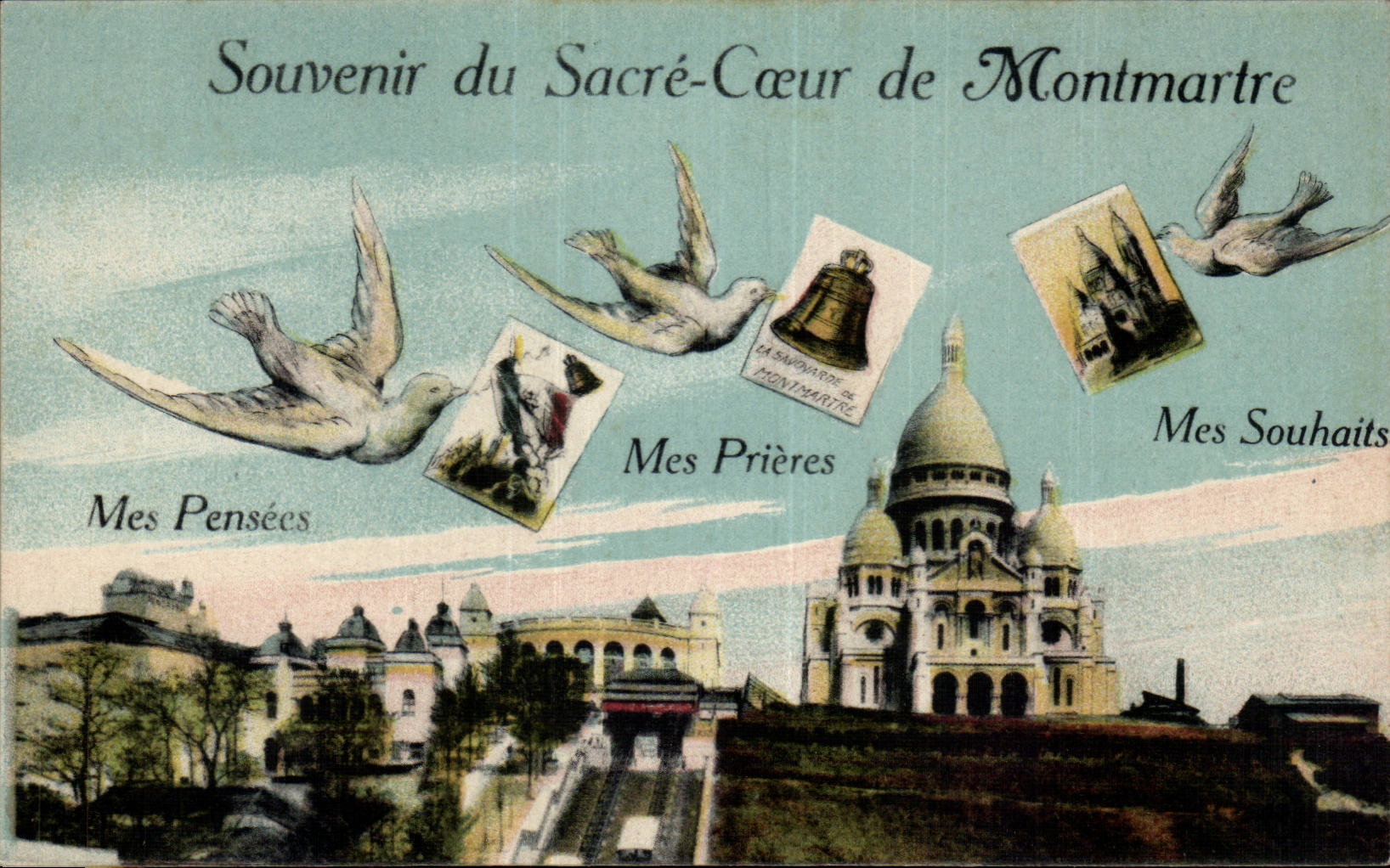 CPA Paris Souvenir du Sacre Coeur de Montmartre