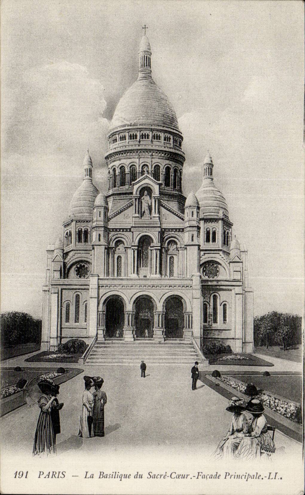 CPA Paris Basilique du Sacre Coeur Facade principale