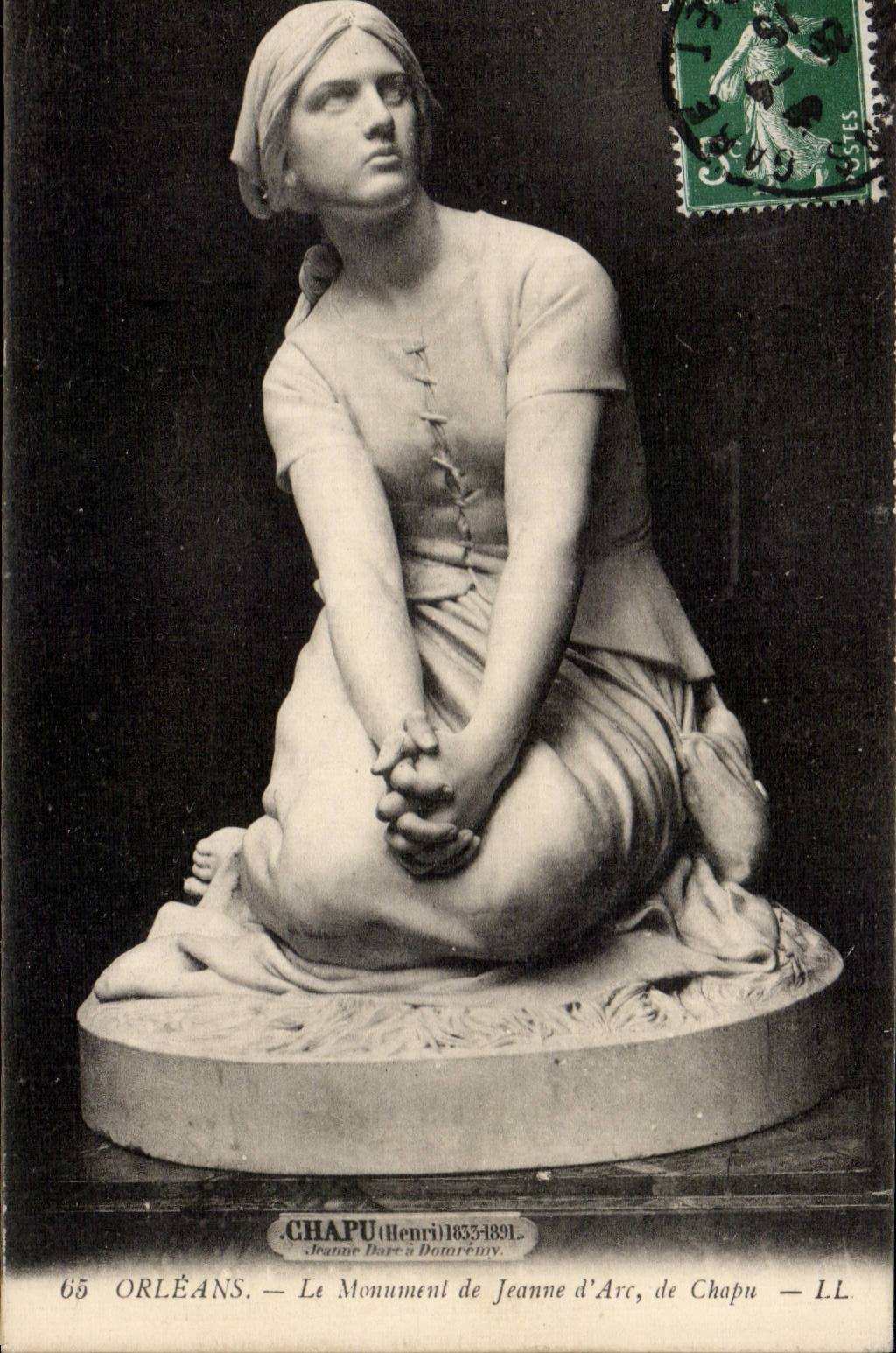 CPA Orleans the monument of Statue Jeanne of arc of Chapu