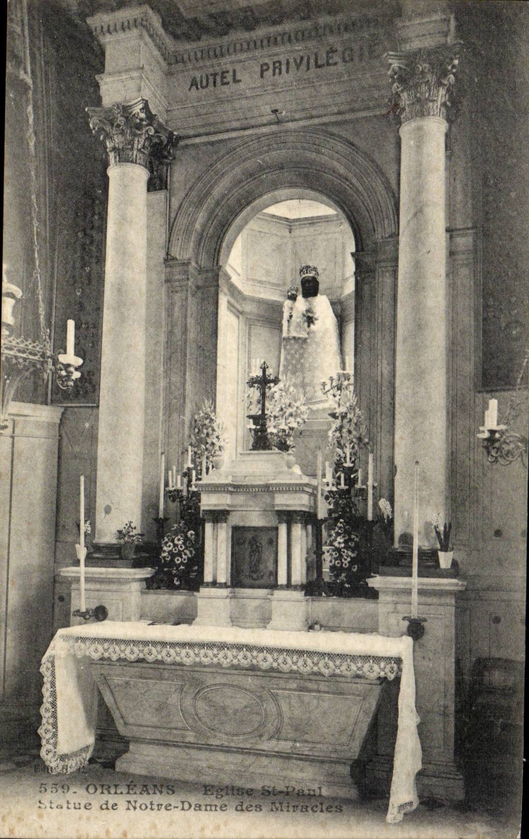 CPA Orleans Church St Paul Statue of Our Lady of the miracles