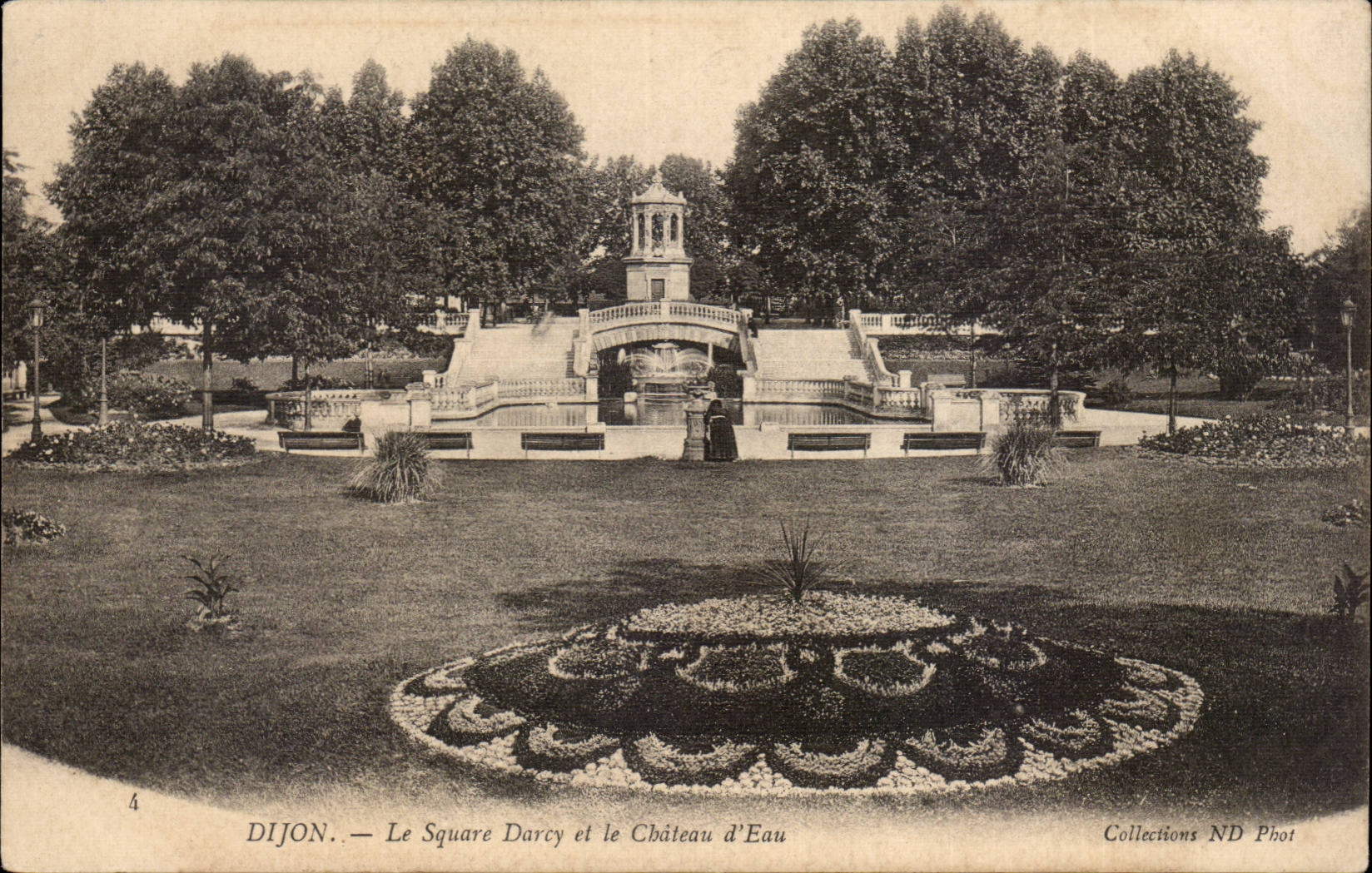 CPA Dijon der allgemeine Garten Darcy und der Wasserturm