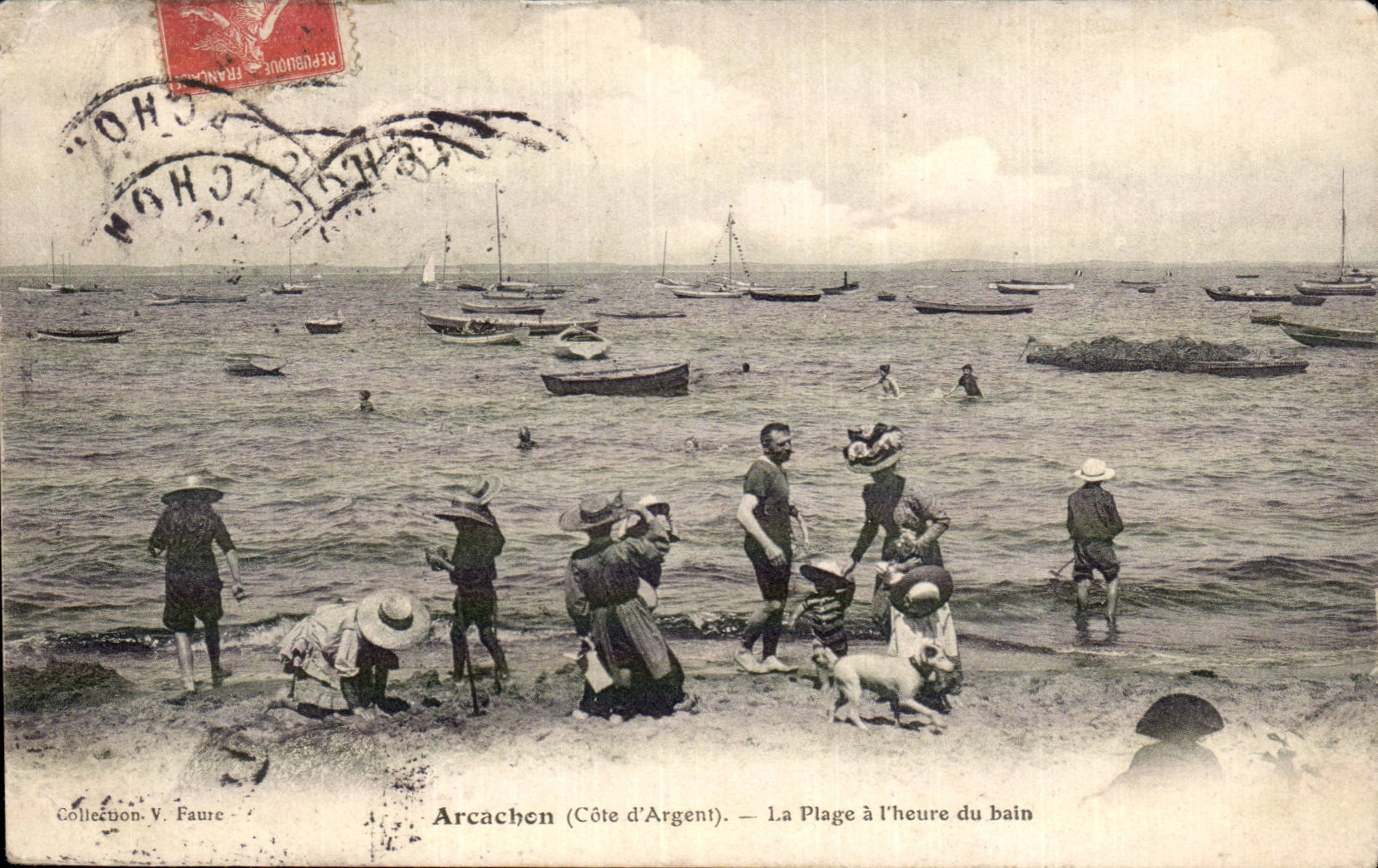 Arcachon CPA La plage a l'heure du bain