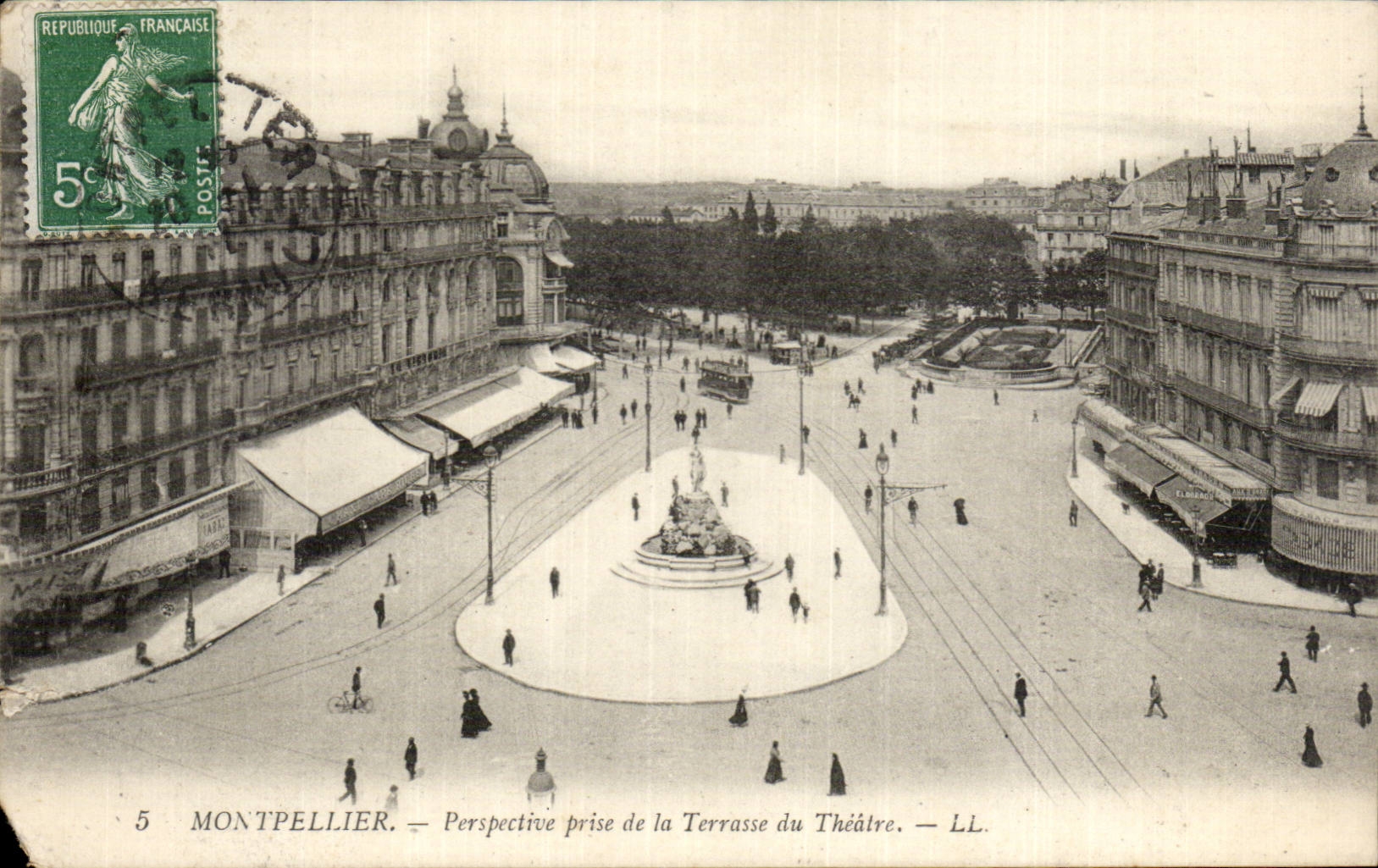 Montpellier CPA Perspective prise de la terrasse du theatre
