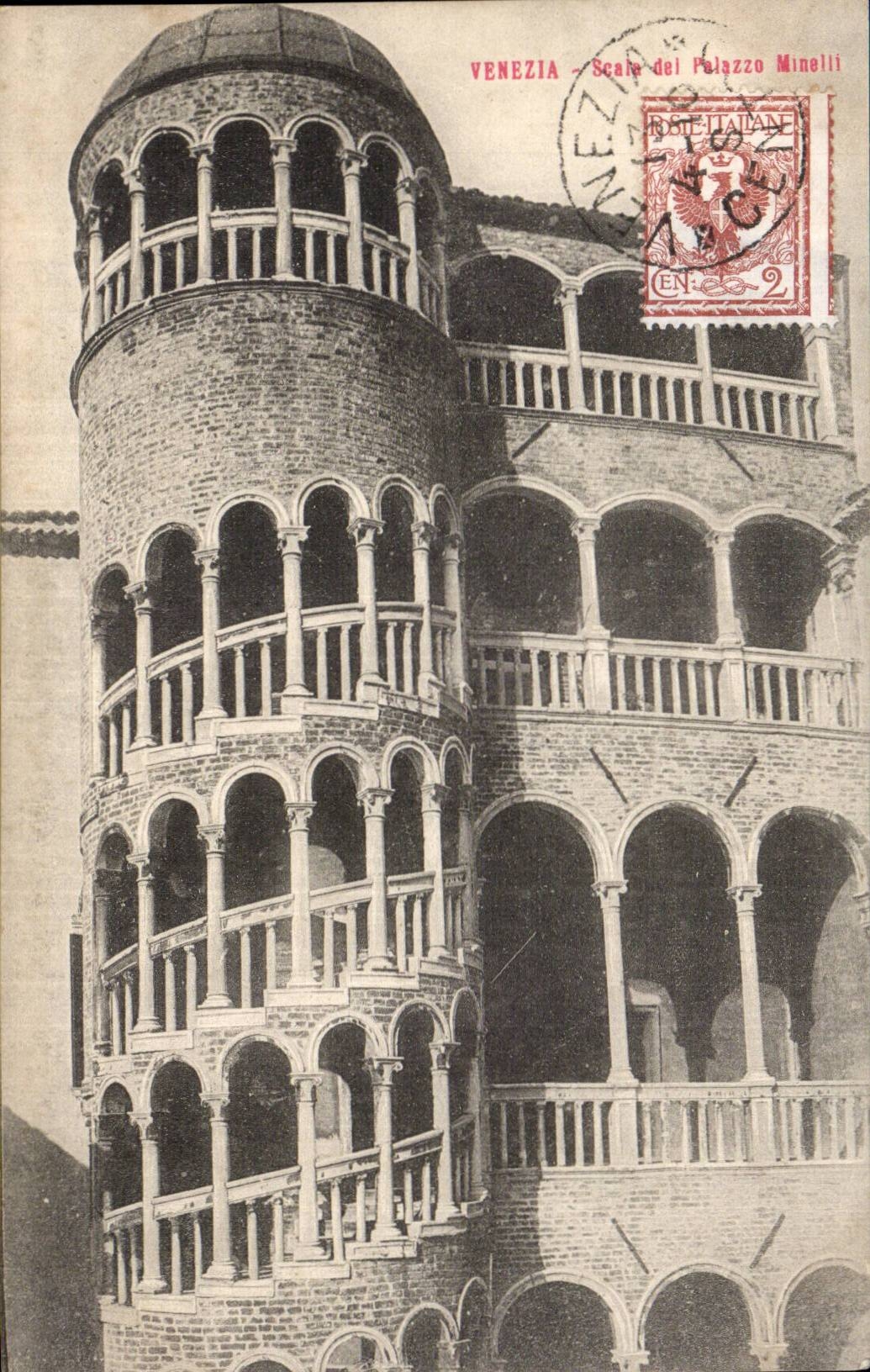 CPA Italy Italia Venezia Scale LED palazzo Minelli