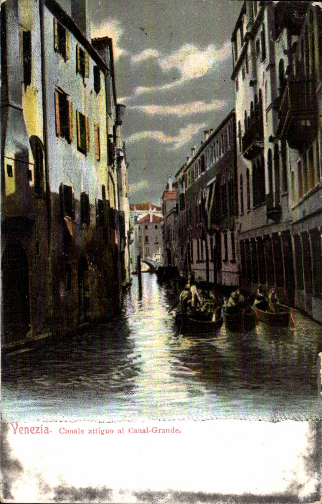 CPA Large Italy italia Venezia Canale attiguo Al canal