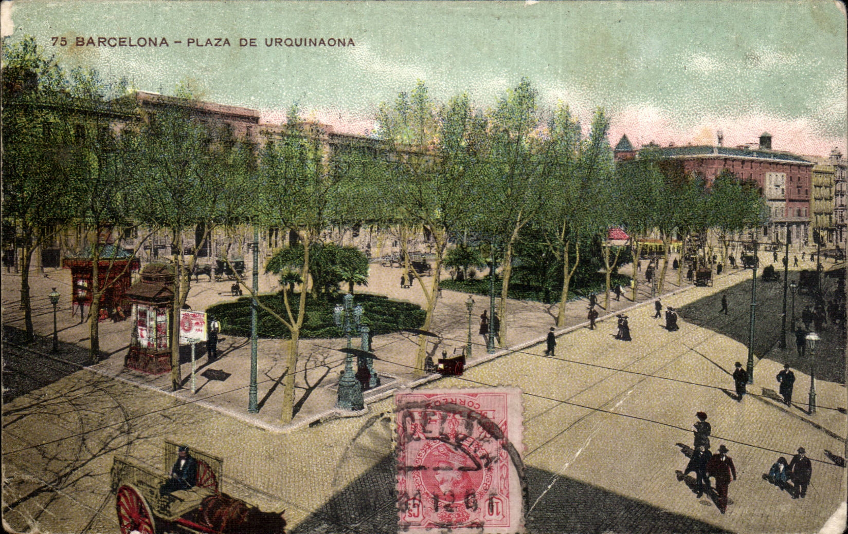 CPA Spain Spain espana Barcelona plaz of Urquinaona
