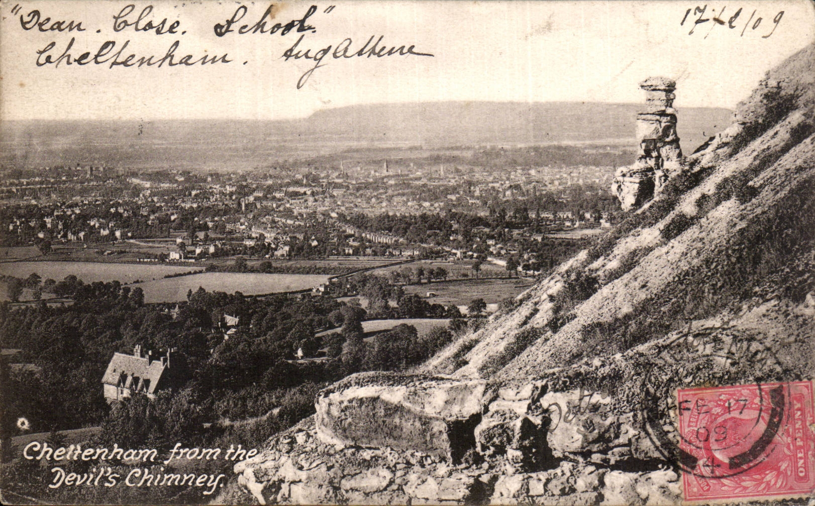 CPA Chettenham from the devil's chimney