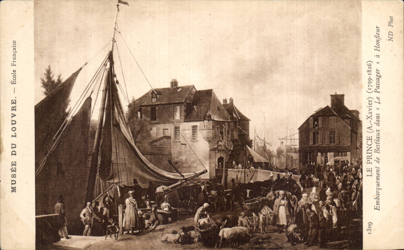 CPA Honfleur Musee of Louvre Paris Prince Embarquement of the boats in the Passenger has Honfleur