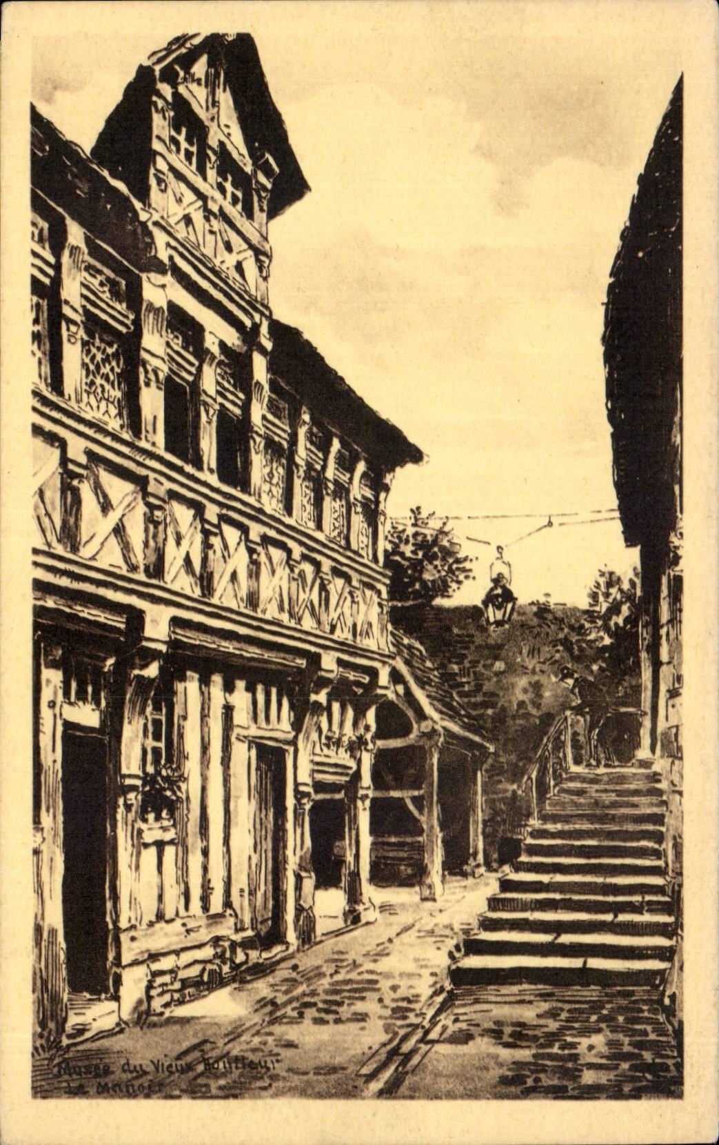 CPA Honfleur Musee Le manoir