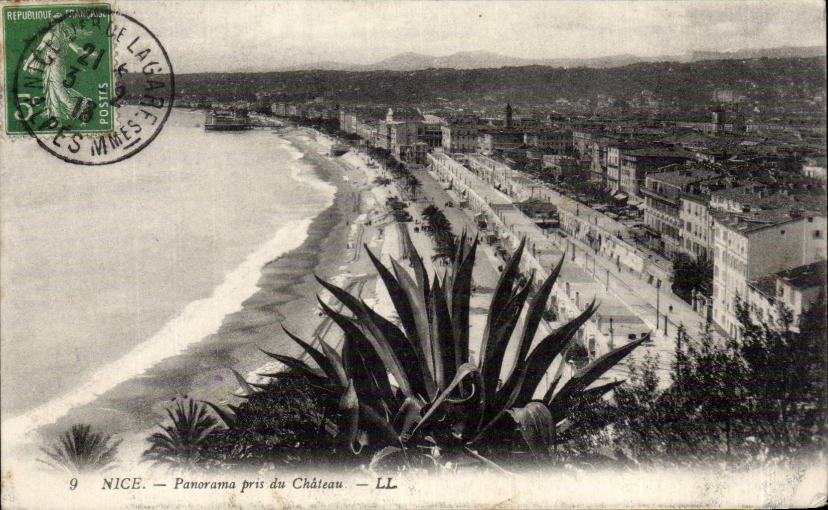 CPA Nizza Panorama genommen vom Schloss