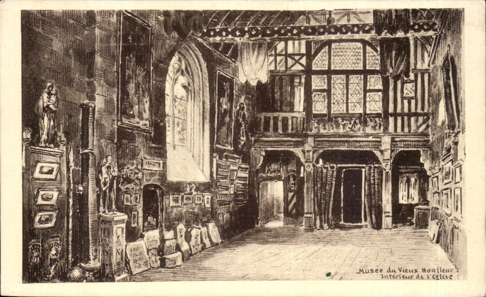 CPA Musee du vieux Honfleur Interieur de l'eglise